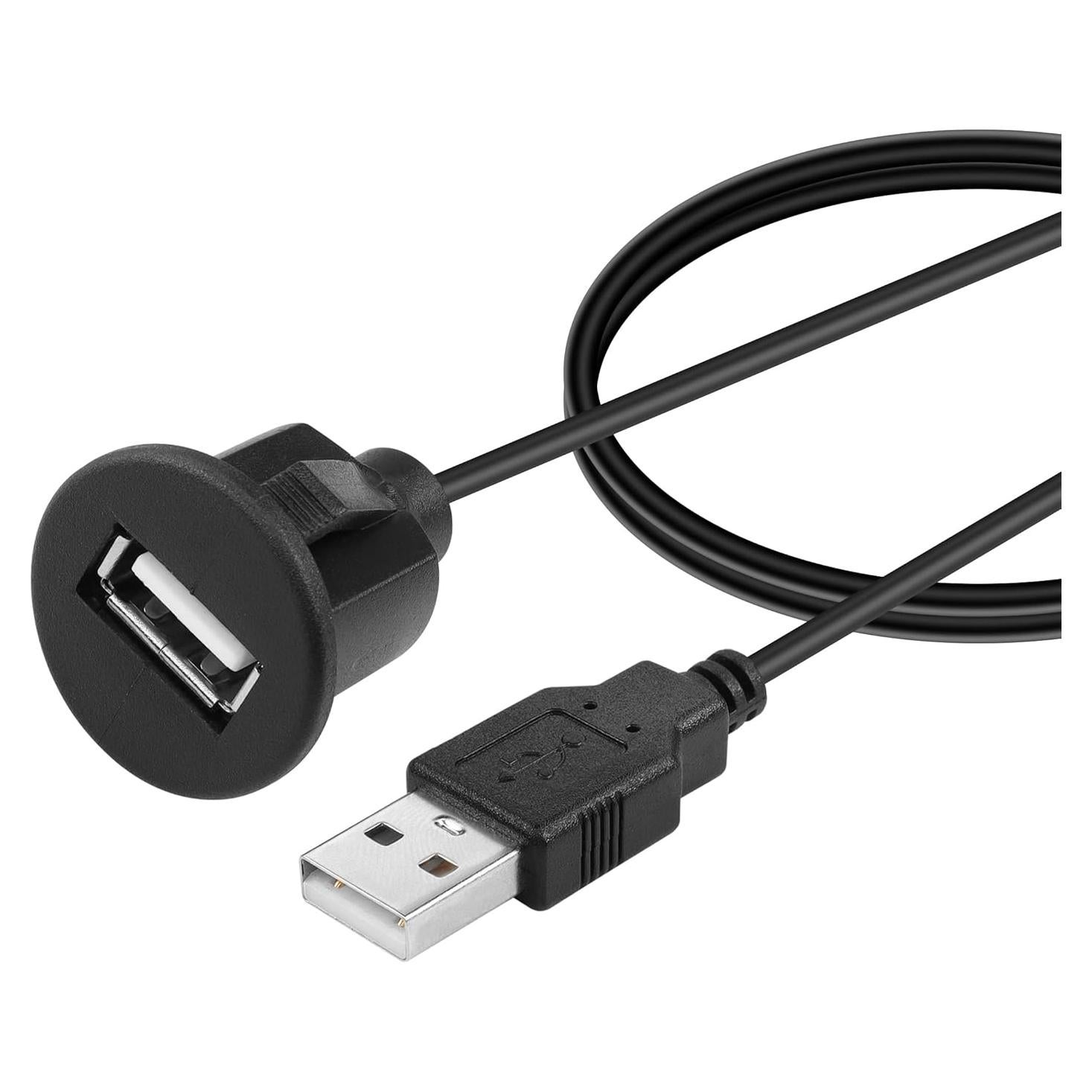 Cable USB 2.0 de Montaje Flush YACSEJAO 1m para Coche y Barco