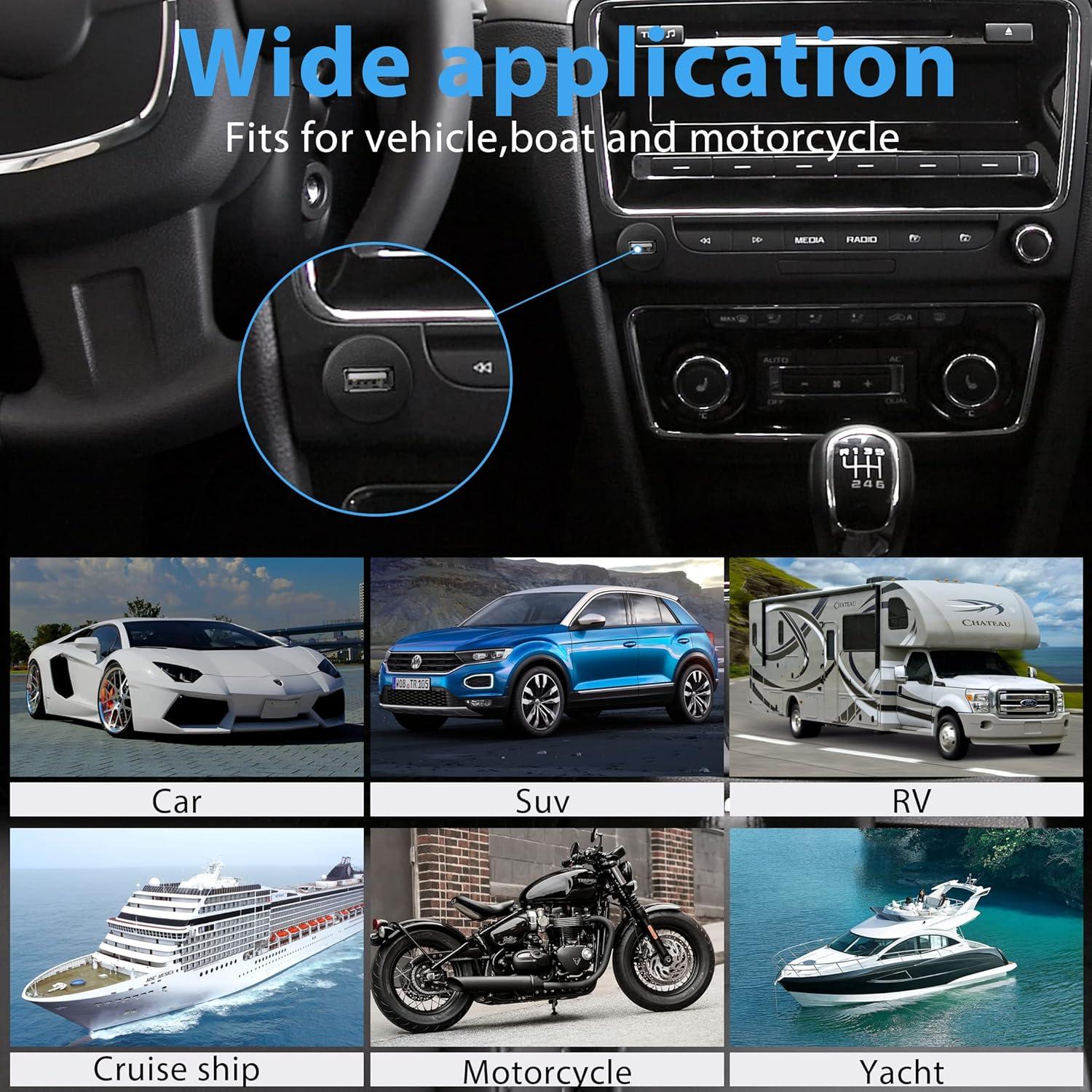 Cable USB 2.0 de Montaje Flush YACSEJAO 1m para Coche y Barco