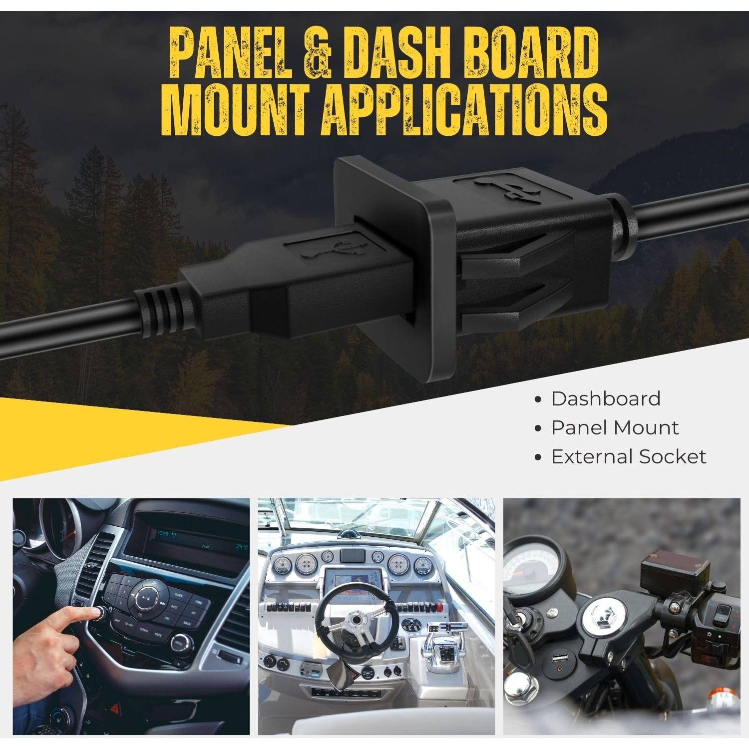 Cable USB de Montaje Empotrado TNP 1 Puerto Doble 0.91M