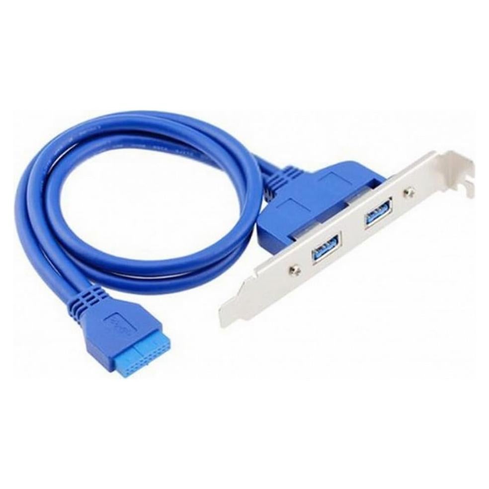 Cable Interno USB 3.0 Doble Femenino CY 20pin 50cm con Soporte PCI