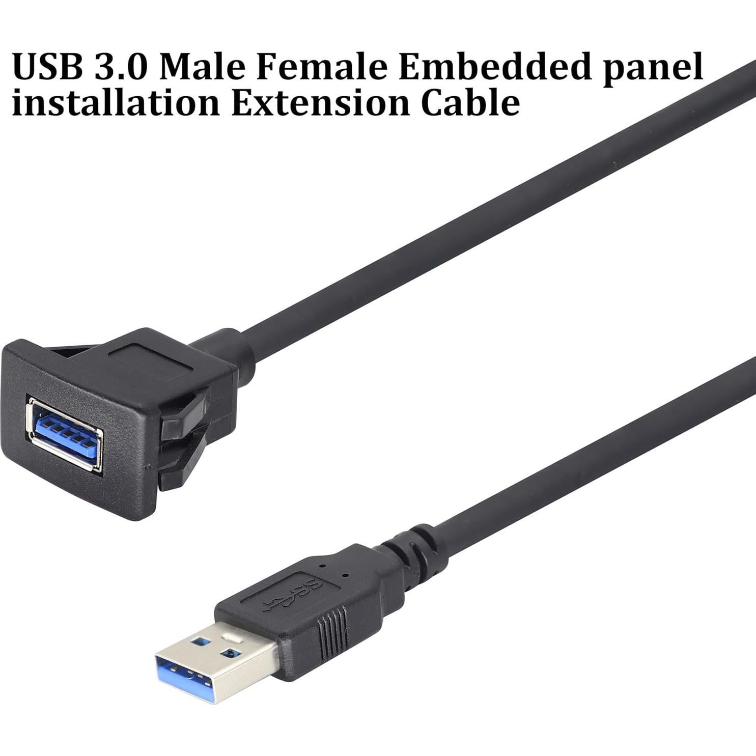 Cable de Panel USB 3.0 HCFeng 1m Negro para Vehículos