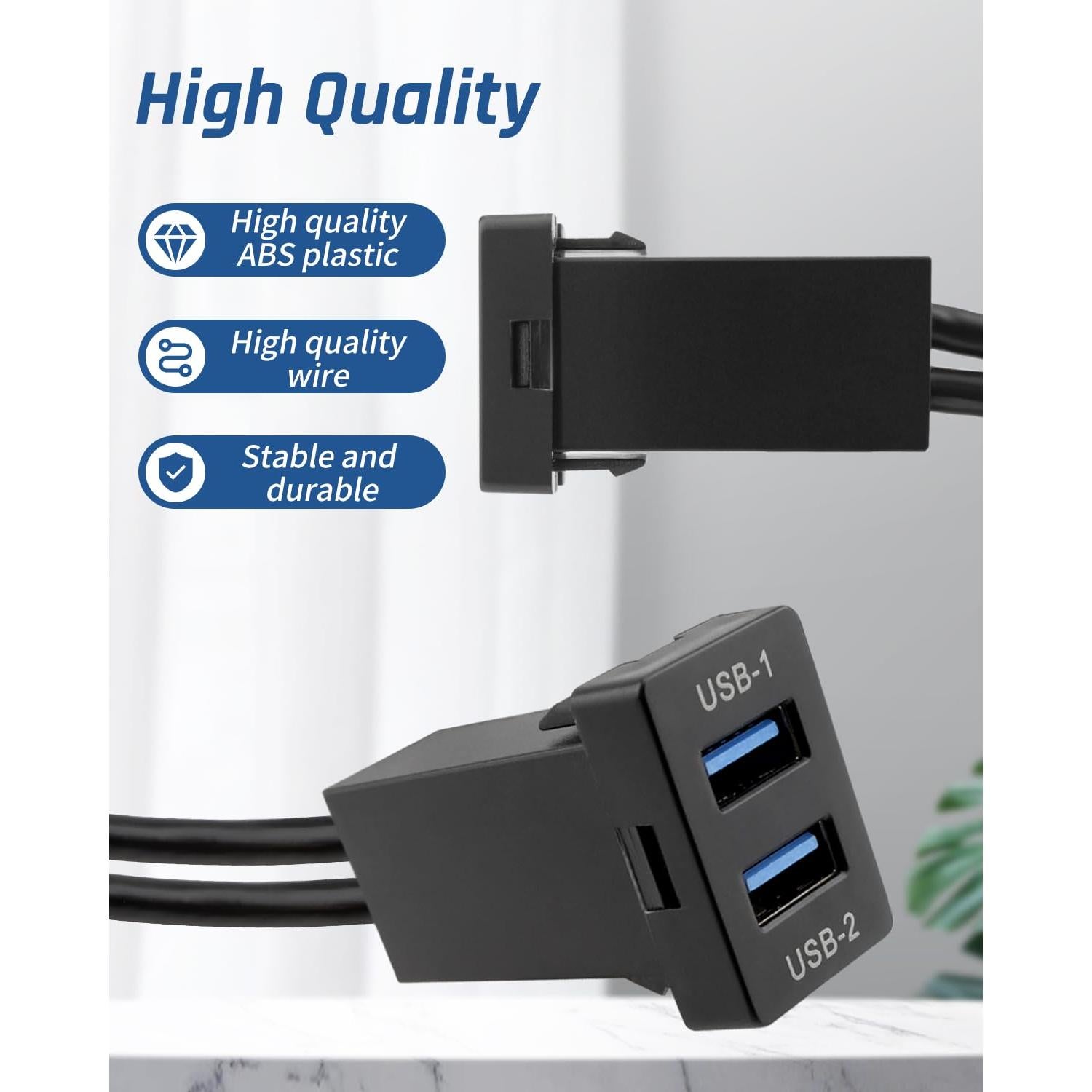 Cable de Extensión USB 3.0 Wujexuhe 1M para Automóvil Toyota