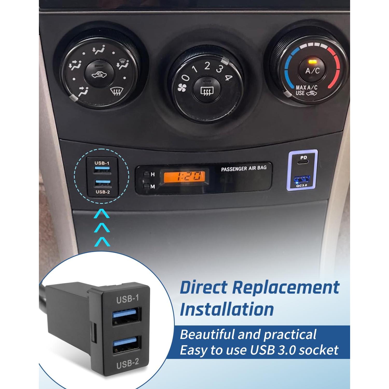 Cable de Extensión USB 3.0 Wujexuhe 1M para Automóvil Toyota