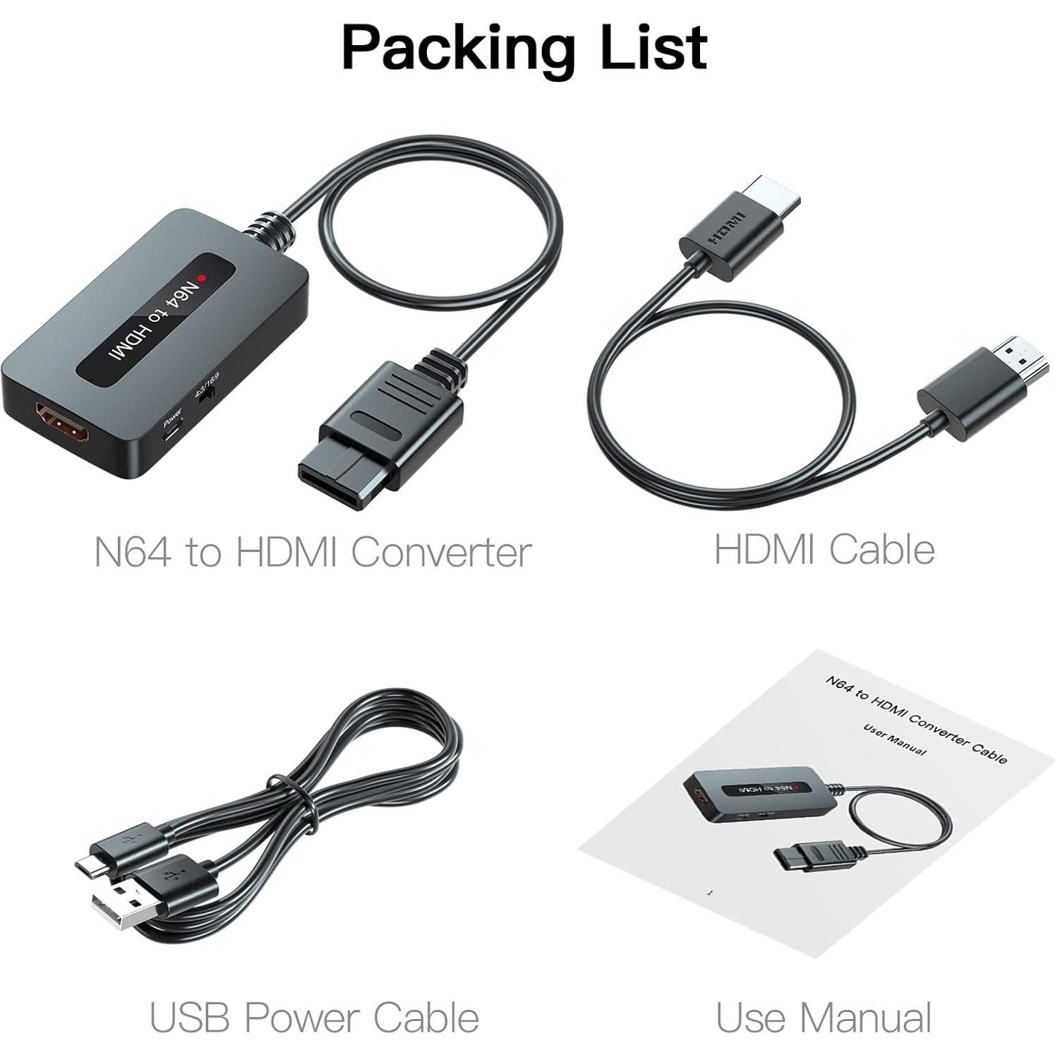 Convertidor HDMI para Nintendo 64 Sedytetoc - Soporta 4:3 y 16:9