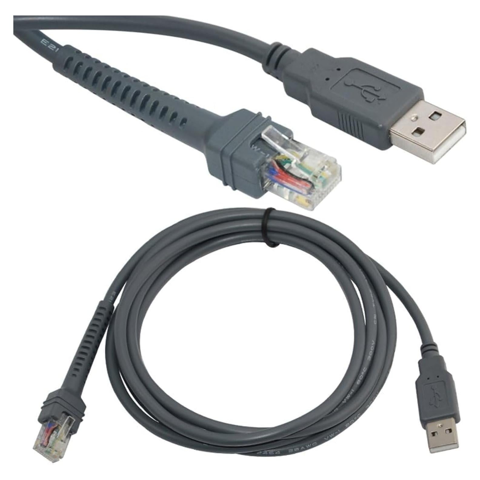 Cable USB a RJ45 KUJOBUY 2m para Escáneres de Código de Barras