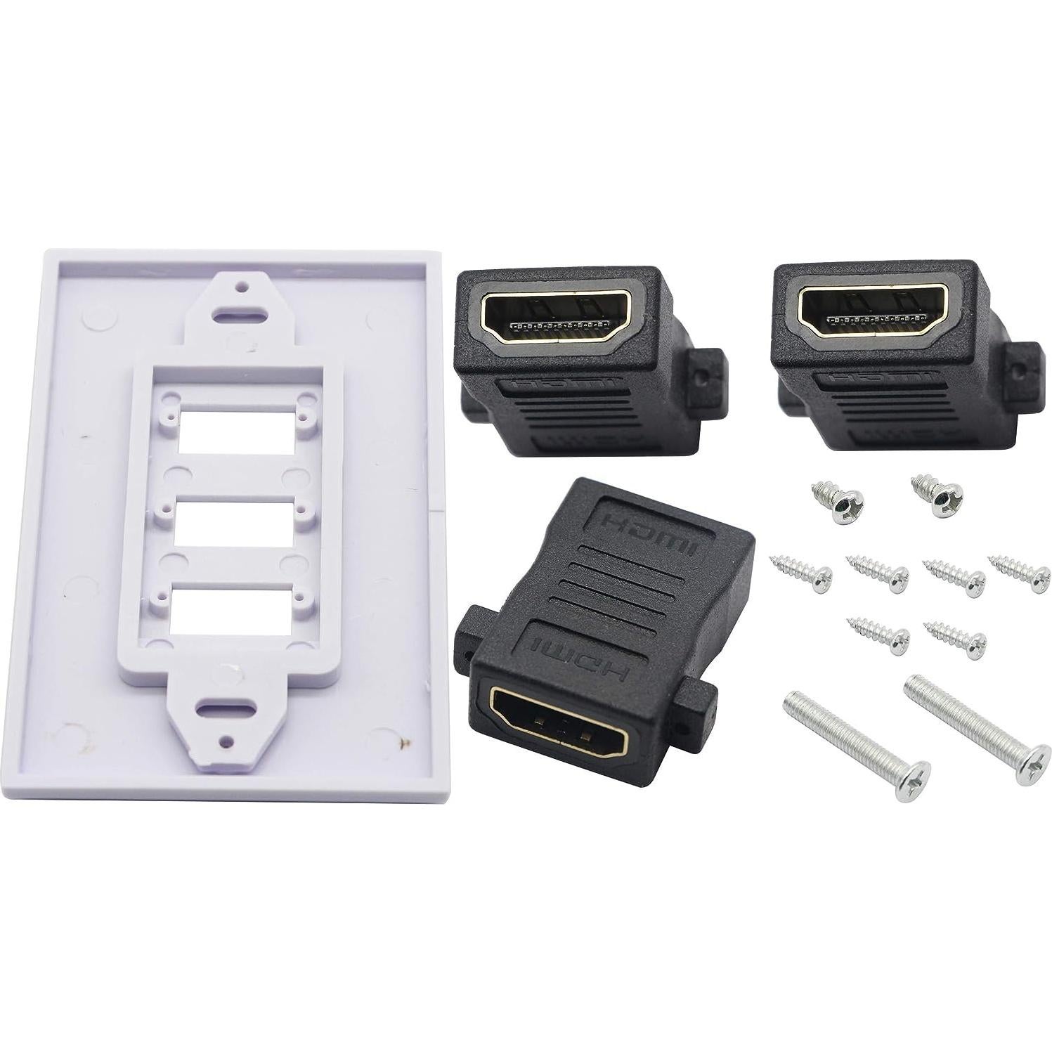 Placa de Pared HDMI 3 Puertos zdyCGTime - Soporta 4K 60Hz