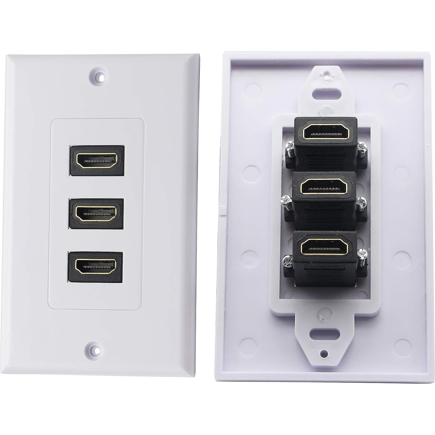Placa de Pared HDMI 3 Puertos zdyCGTime - Soporta 4K 60Hz