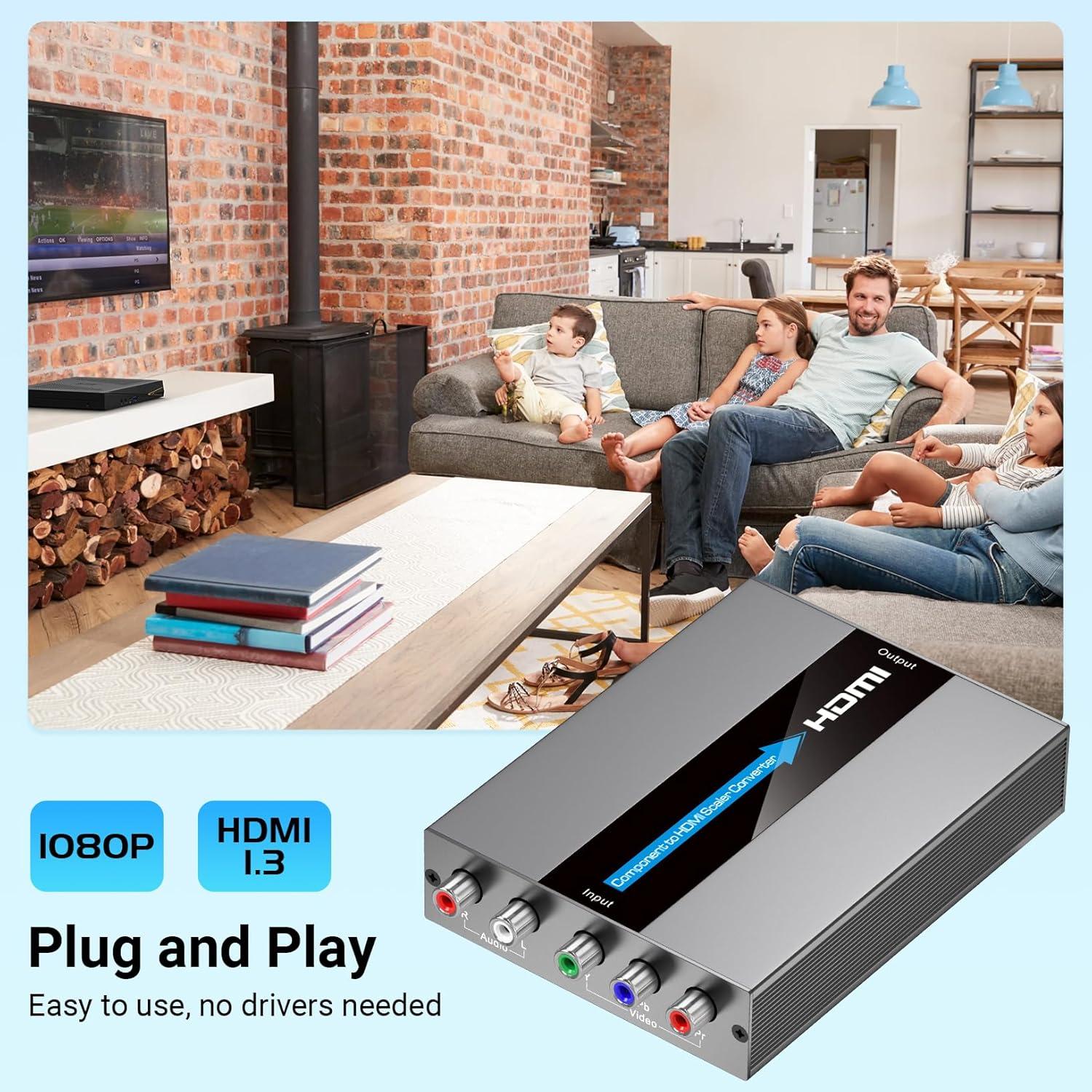 Convertidor de Componente a HDMI Scyniney con Escalado