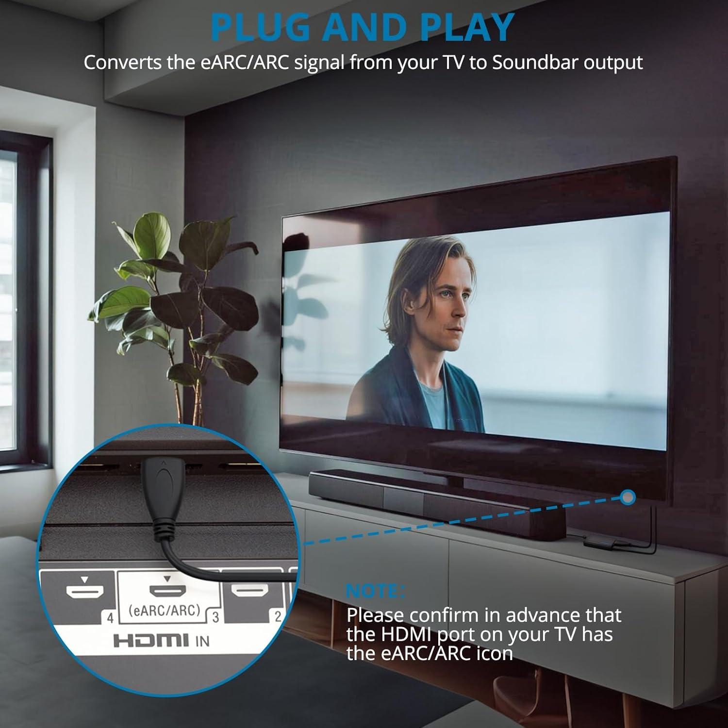 Adaptador HDMI eARC a Óptico AUTOUTLET - 192KHz, Dolby 5.1