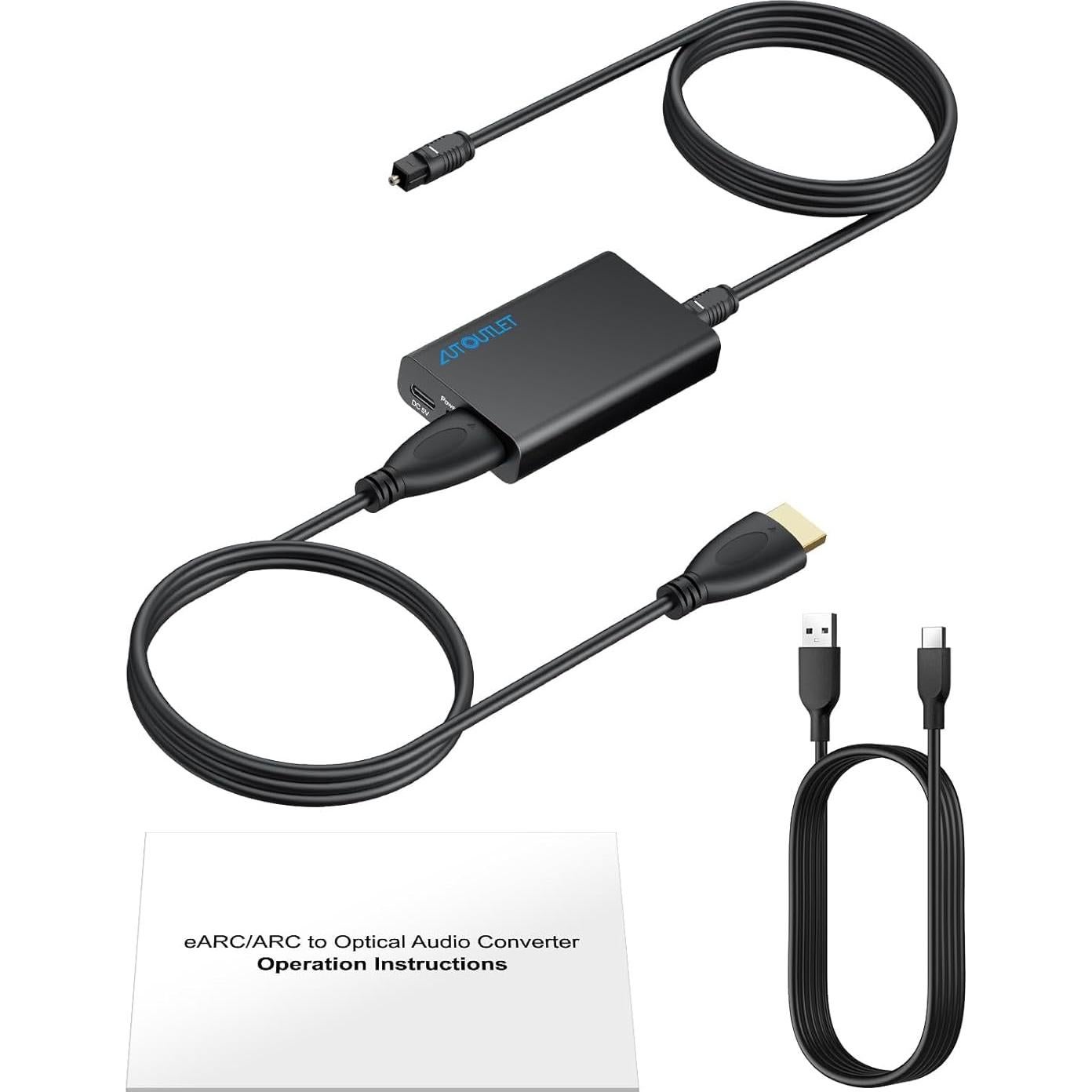 Adaptador HDMI eARC a Óptico AUTOUTLET - 192KHz, Dolby 5.1