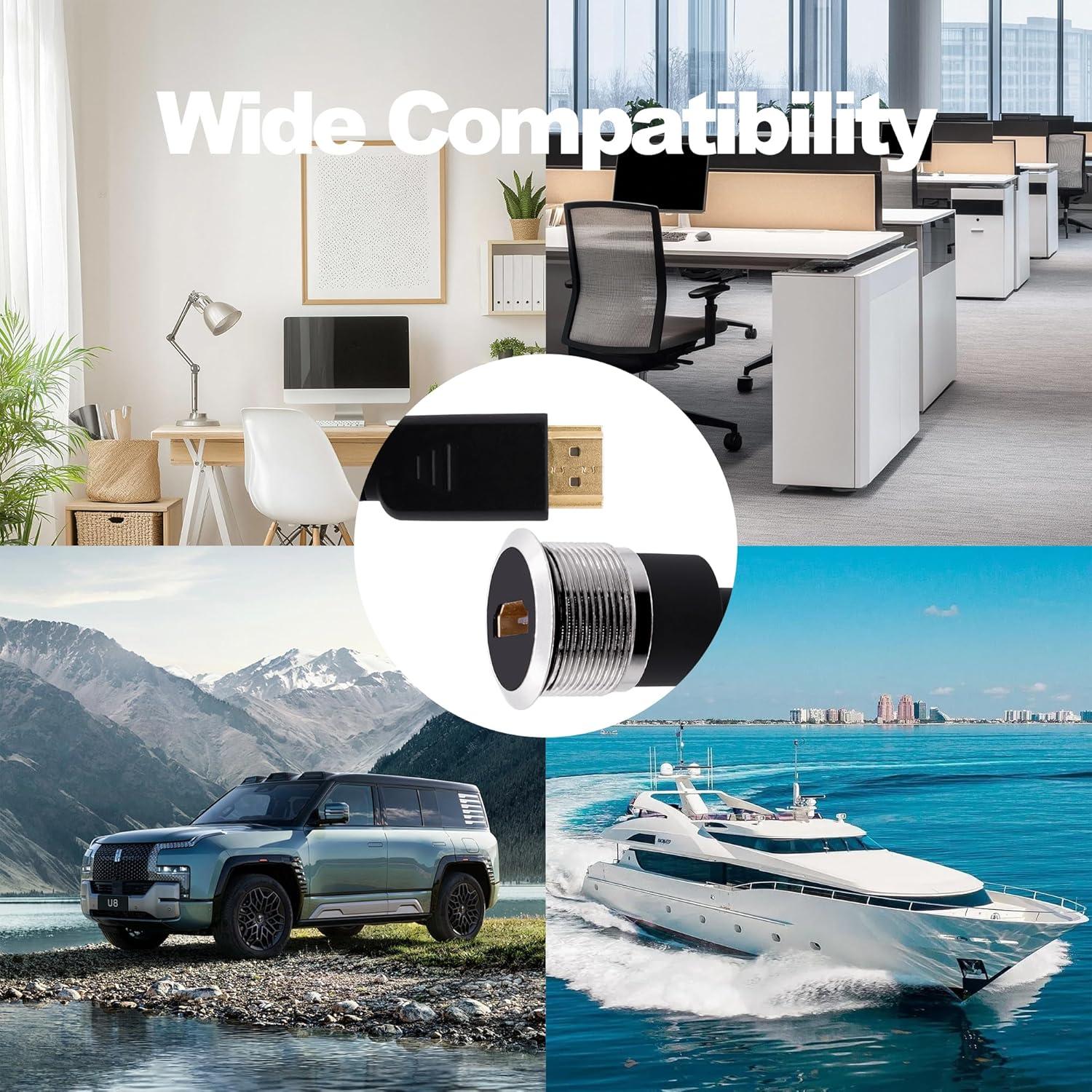 Cable HDMI de Montaje en Panel 1M HUAXU - Extensión Macho a Hembra