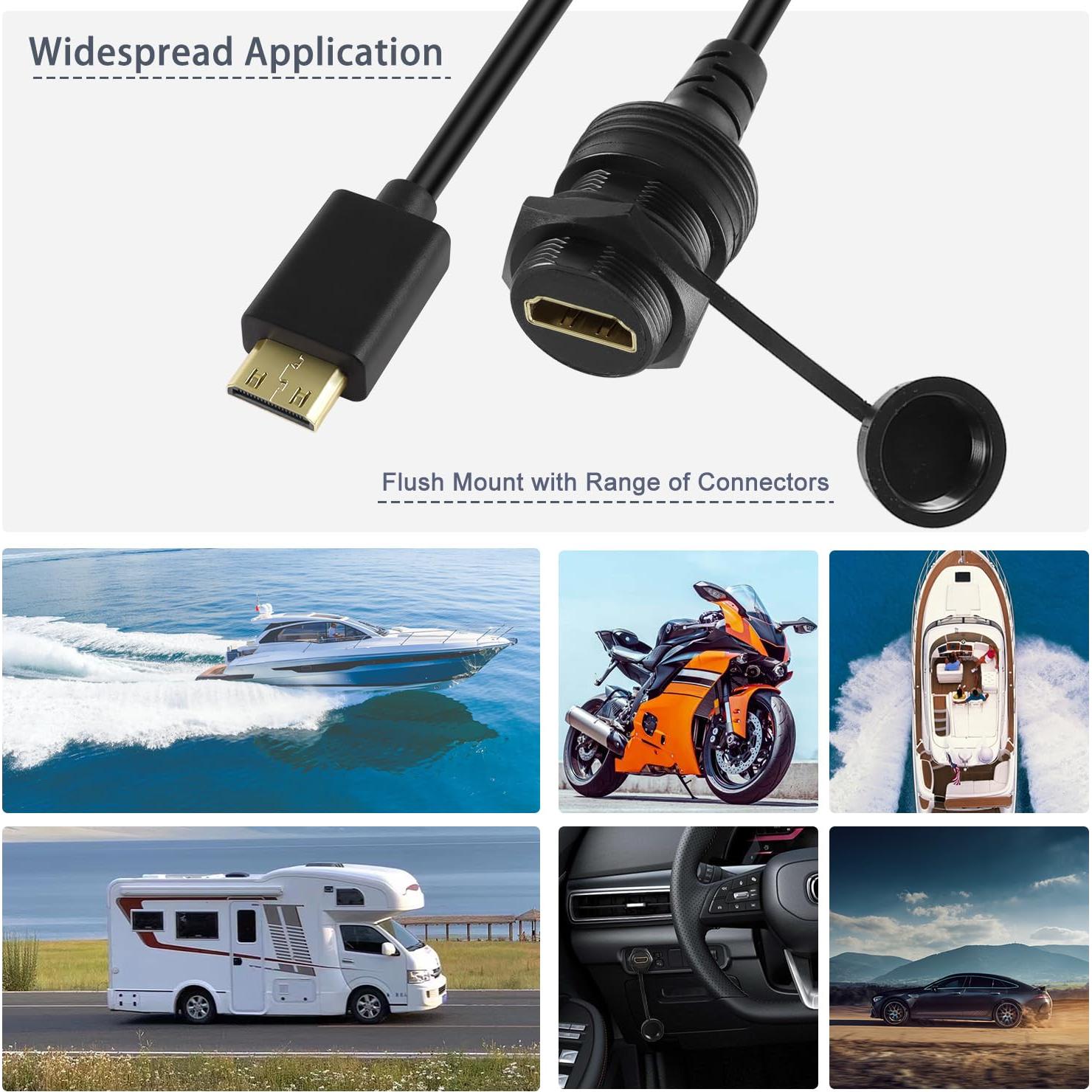 Cable Mini HDMI a HDMI 4K QIANRENON a Prueba de Agua 30cm