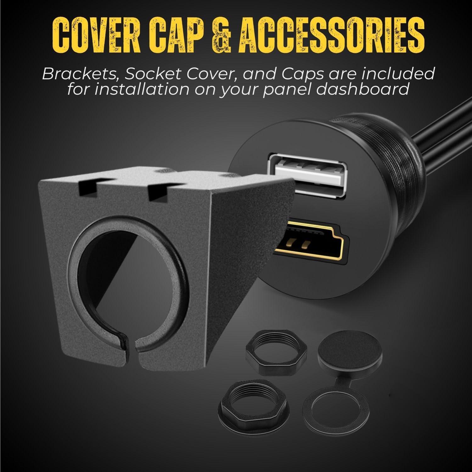 Cable HDMI USB de Montaje Flush TNP 1M Resistente al Agua