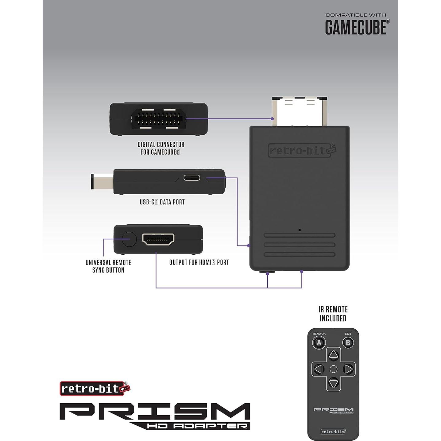 Adaptador HDMI Retro-Bit para GameCube 1080P - Plug and Play