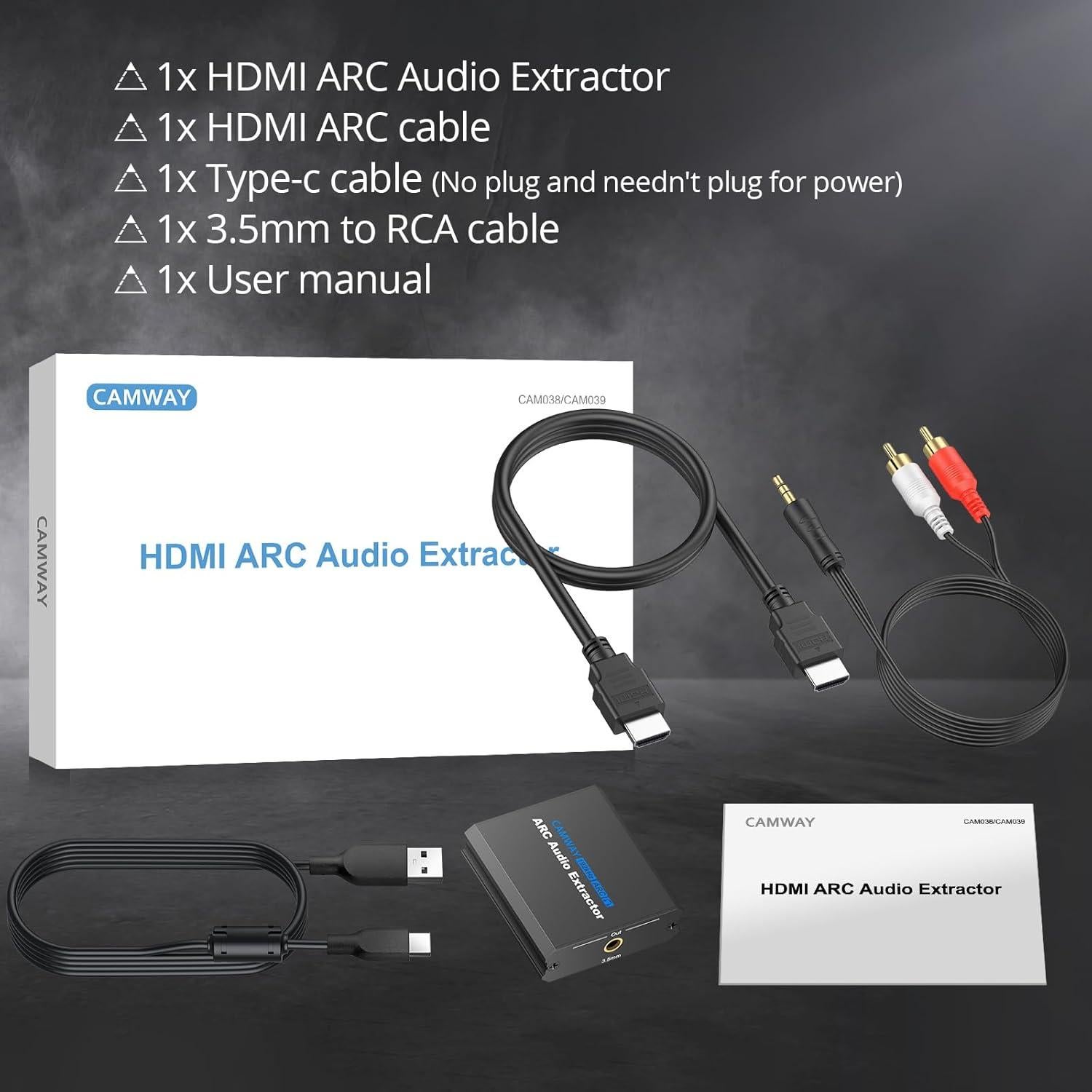 Convertidor de Audio CAMWAY ARC a 3.5mm 192KHz para TV