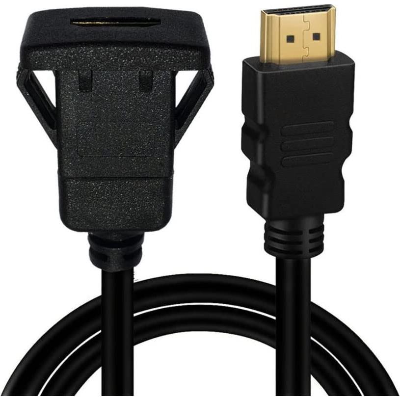 Cable HDMI Macho a Hembra Qaoquda 1M Montaje Flush Cuadrado