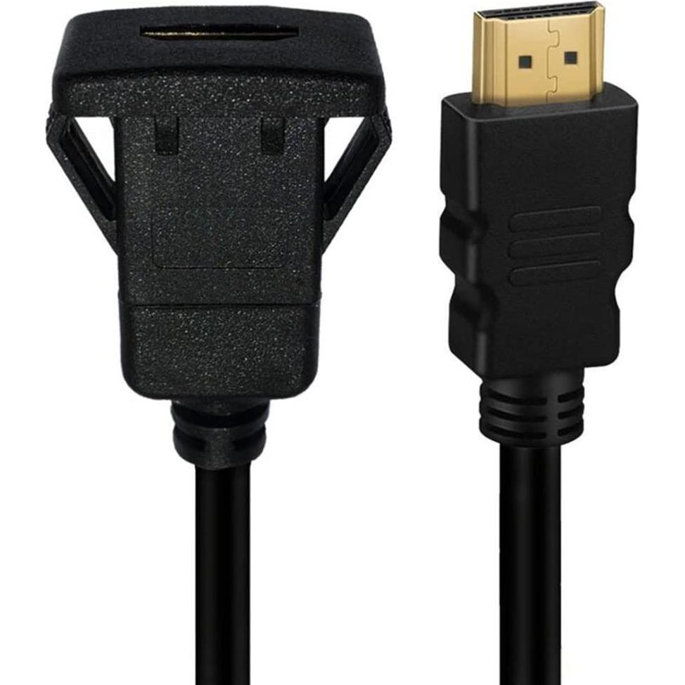 Cable HDMI Macho a Hembra Qaoquda 1M Montaje Flush Cuadrado
