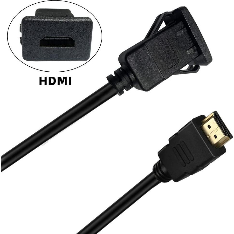Cable HDMI Macho a Hembra Qaoquda 1M Montaje Flush Cuadrado