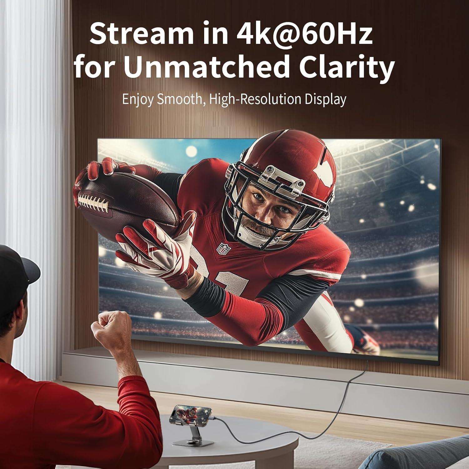 Cable USB C a HDMI 2m 4K@60Hz Belcompany - Compatible con iPhone y Mac