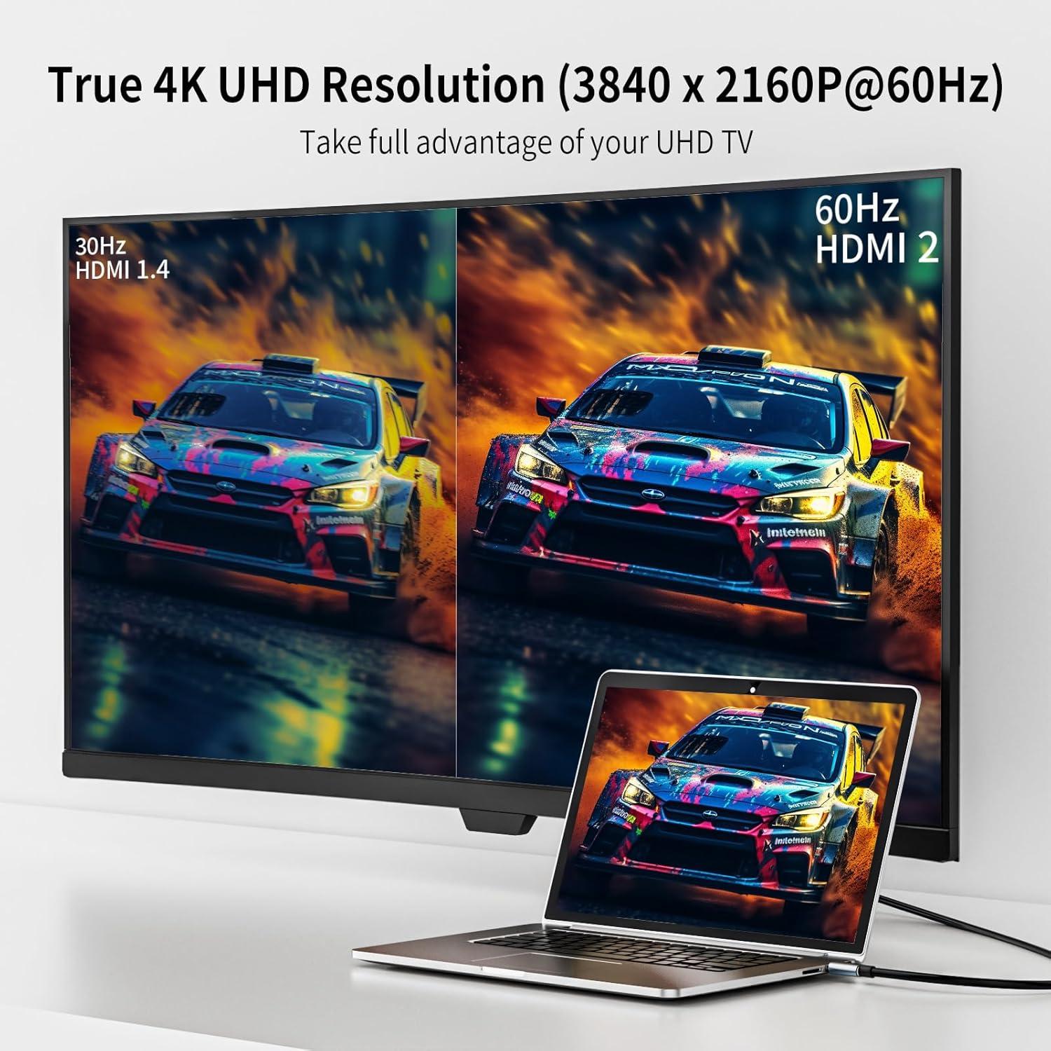 Cable USB C a HDMI 2m 4K@60Hz Belcompany - Compatible con iPhone y Mac