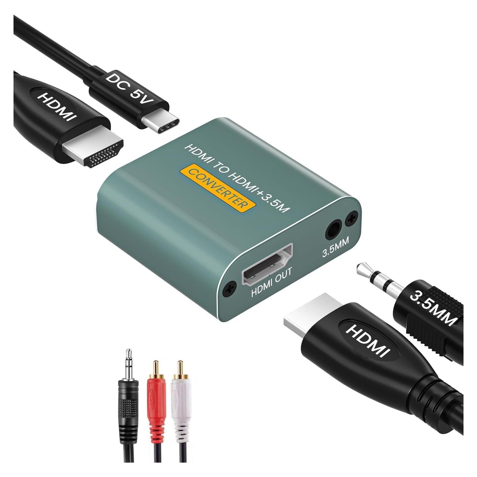 Extractor de Audio HDMI Hdiwousp 4K a 3.5mm Estéreo