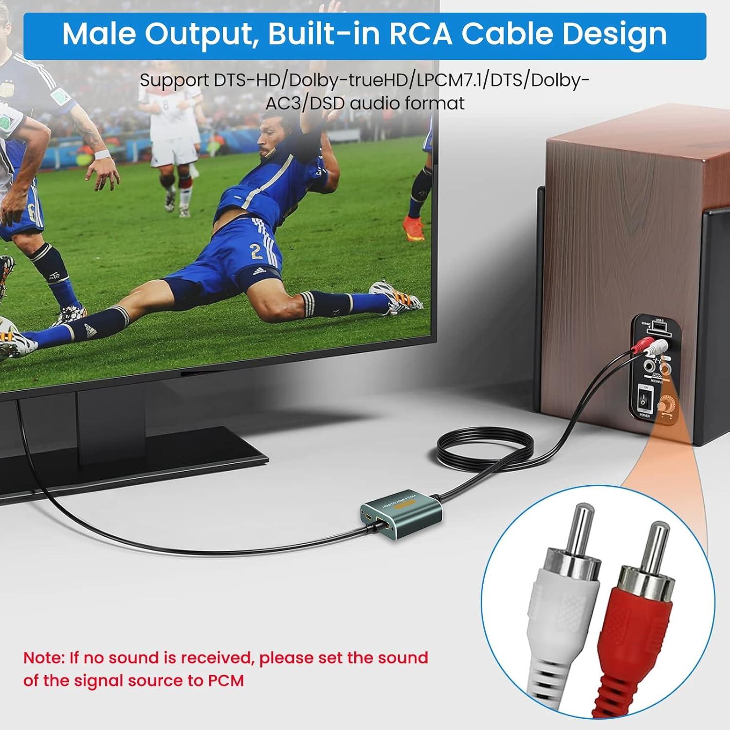 Extractor de Audio HDMI Hdiwousp 4K a 3.5mm Estéreo