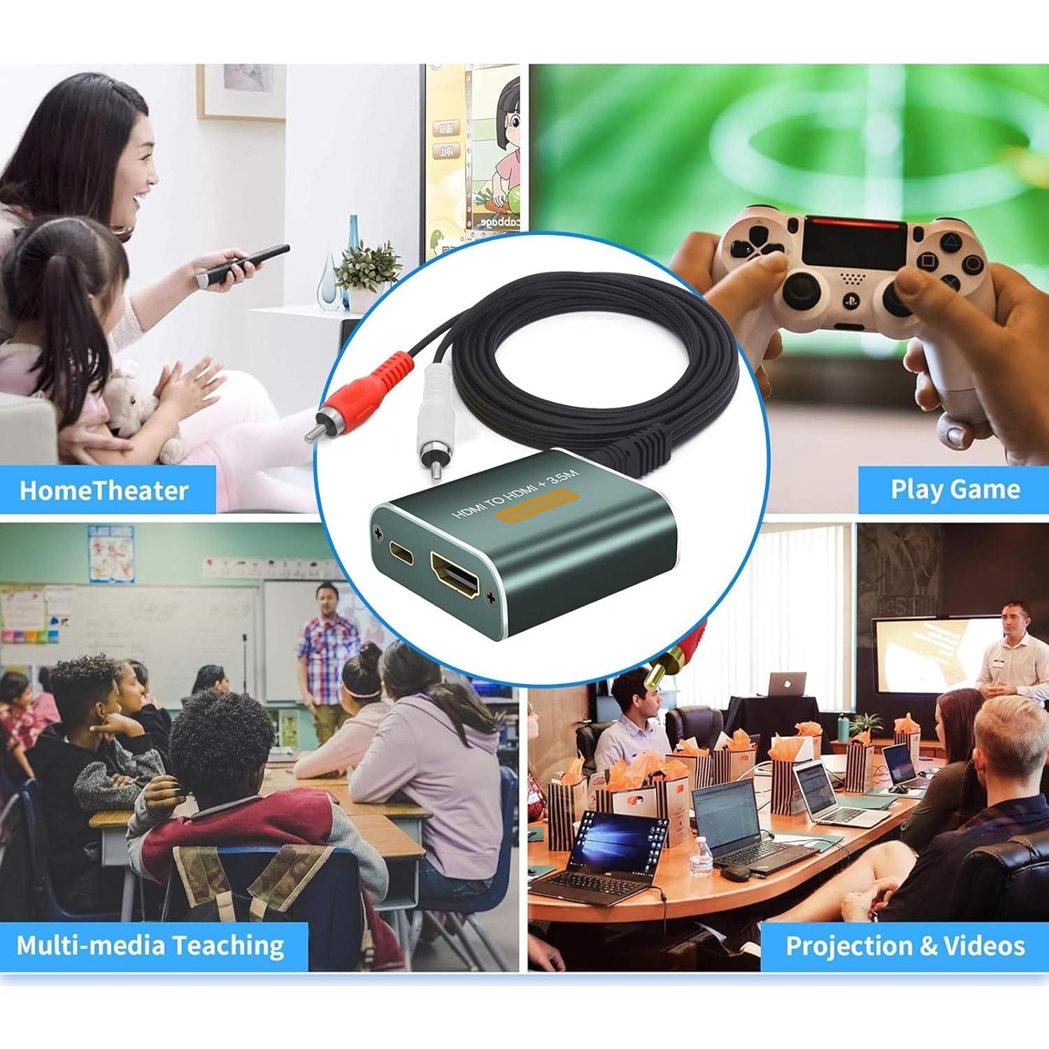 Extractor de Audio HDMI Hdiwousp 4K a 3.5mm Estéreo