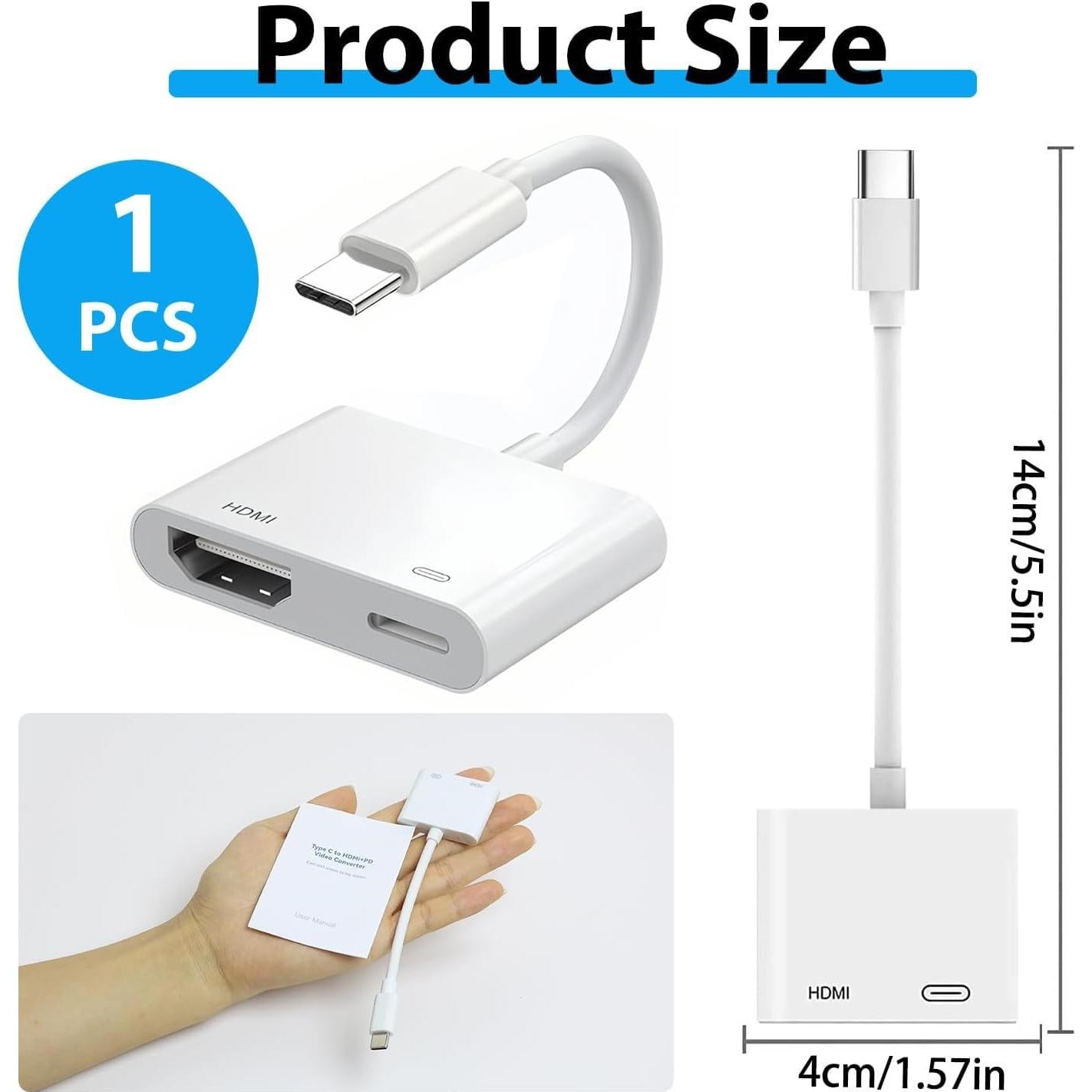 Adaptador USB-C a HDMI 4K para iPhone 17 y iPad - esbeecables