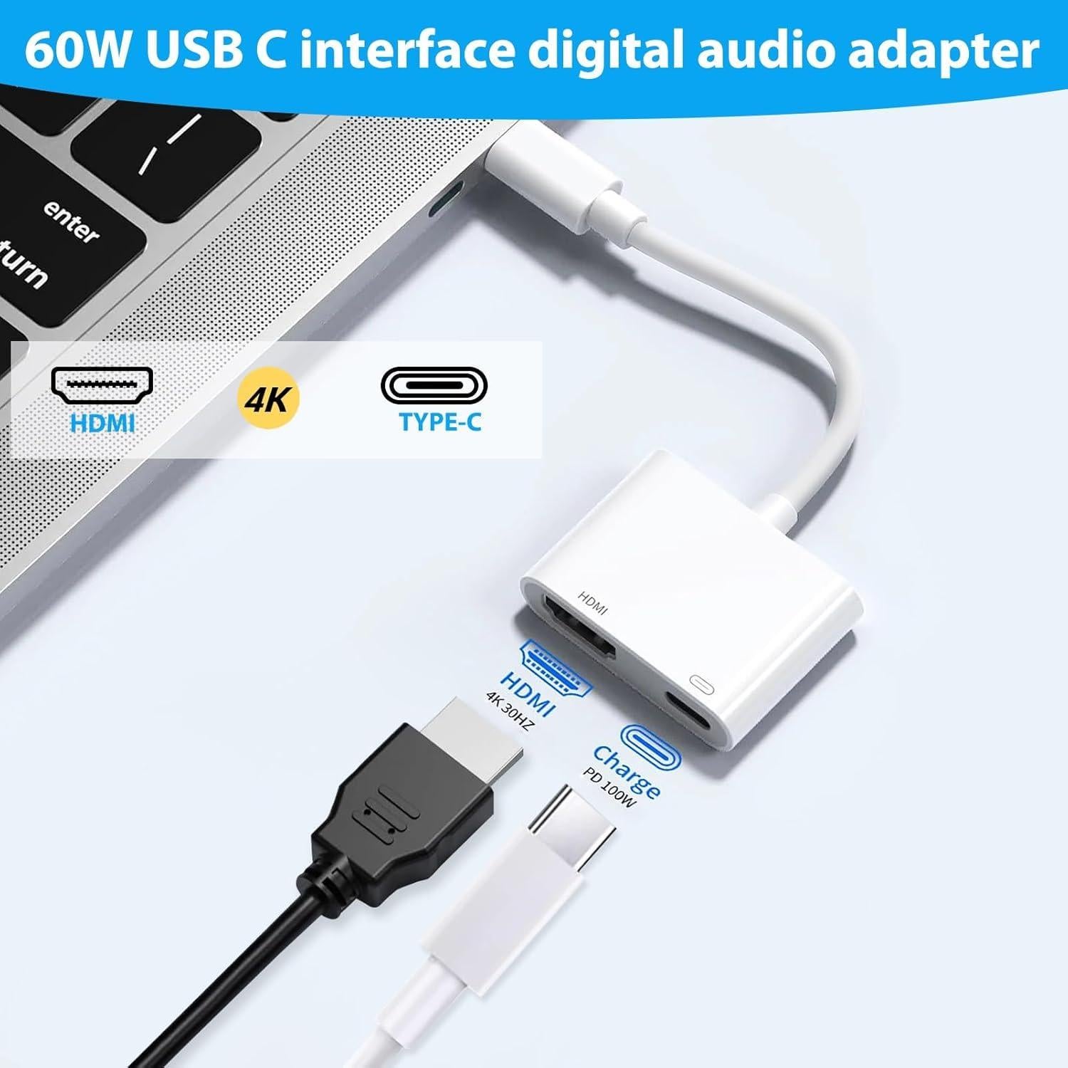 Adaptador USB-C a HDMI 4K para iPhone 17 y iPad - esbeecables
