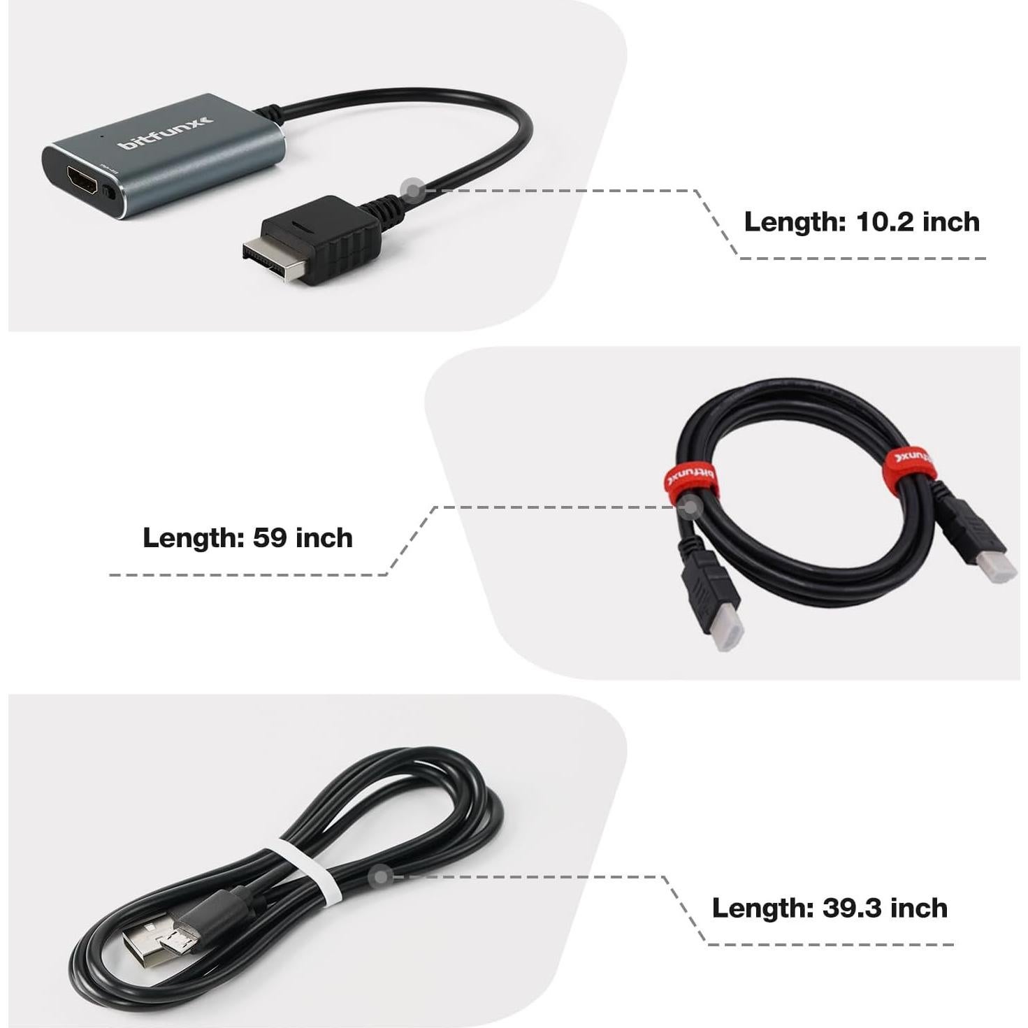 Adaptador HDMI BITFUNX PS2 - RGB y Componente a HDMI