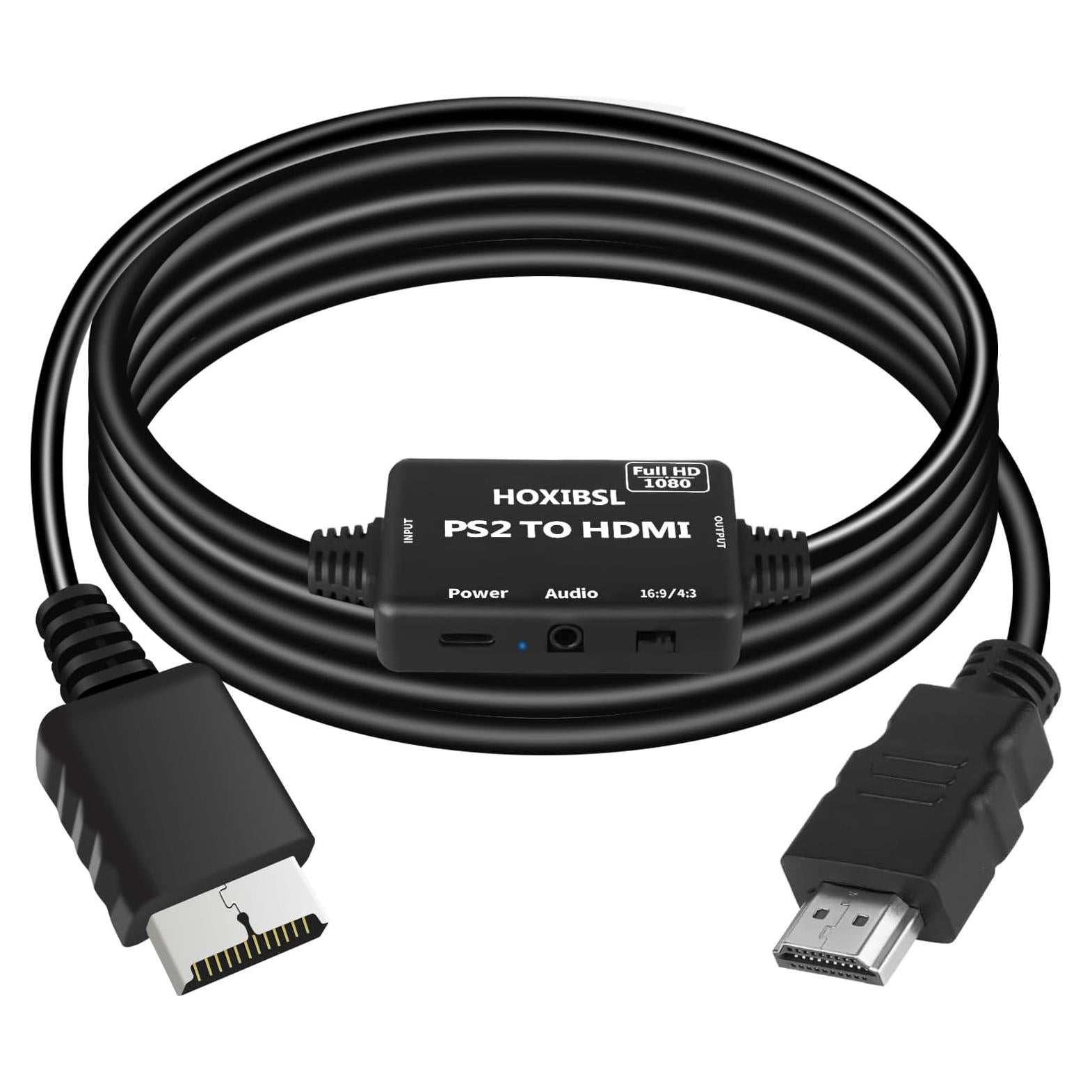 Adaptador HDMI para PS1/PS2/PS3 HOXIBSL 1.98m con Audio 3.5mm