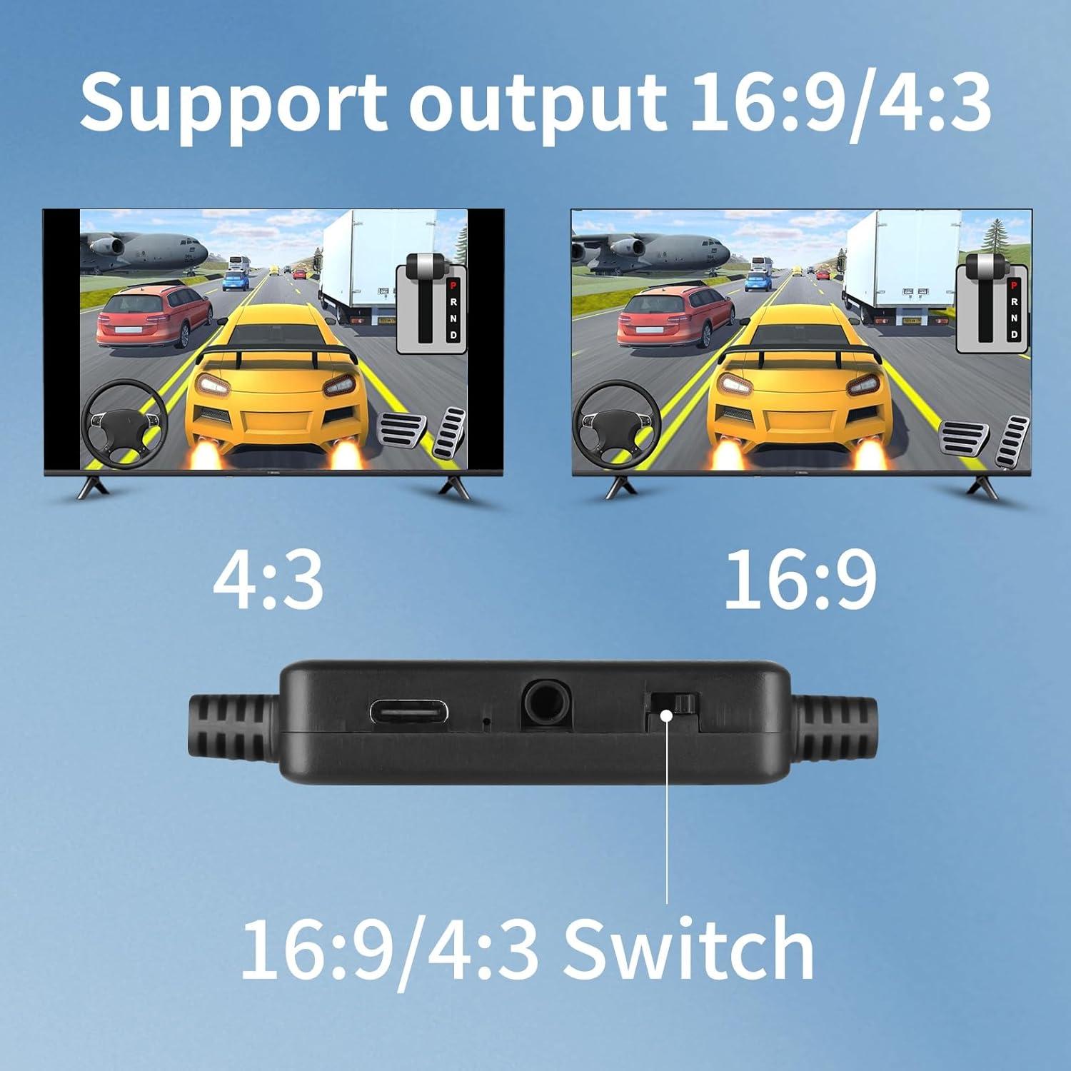 Adaptador HDMI para PS1/PS2/PS3 HOXIBSL 1.98m con Audio 3.5mm
