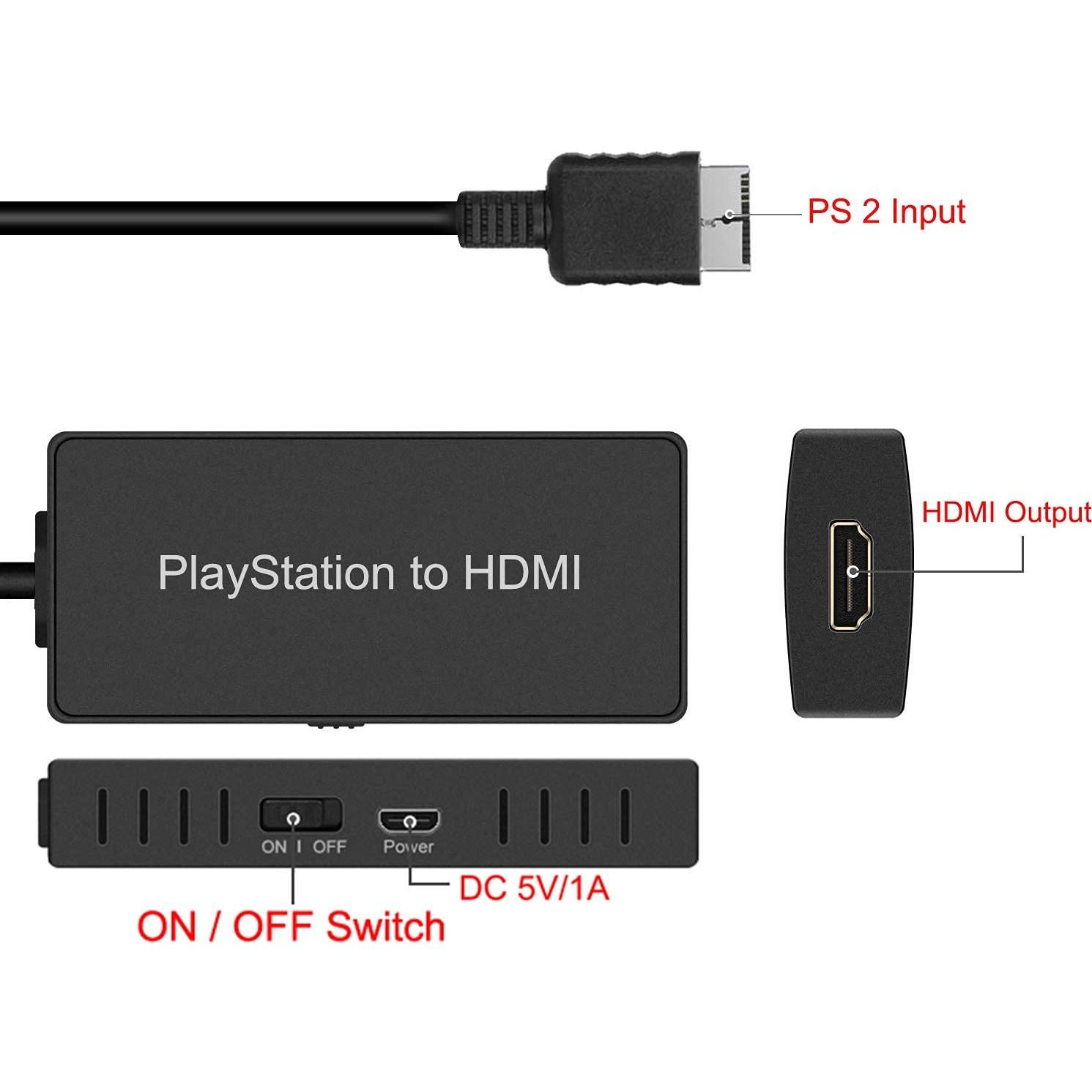 Convertidor HDMI para PS2 y PS3 Azda - Mejora calidad HD