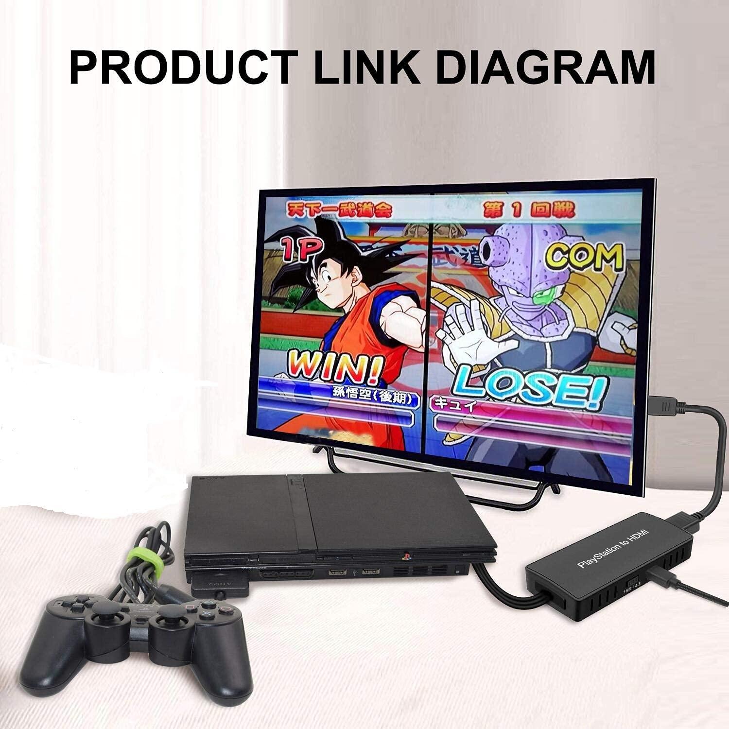 Convertidor HDMI para PS2 y PS3 Azda - Mejora calidad HD