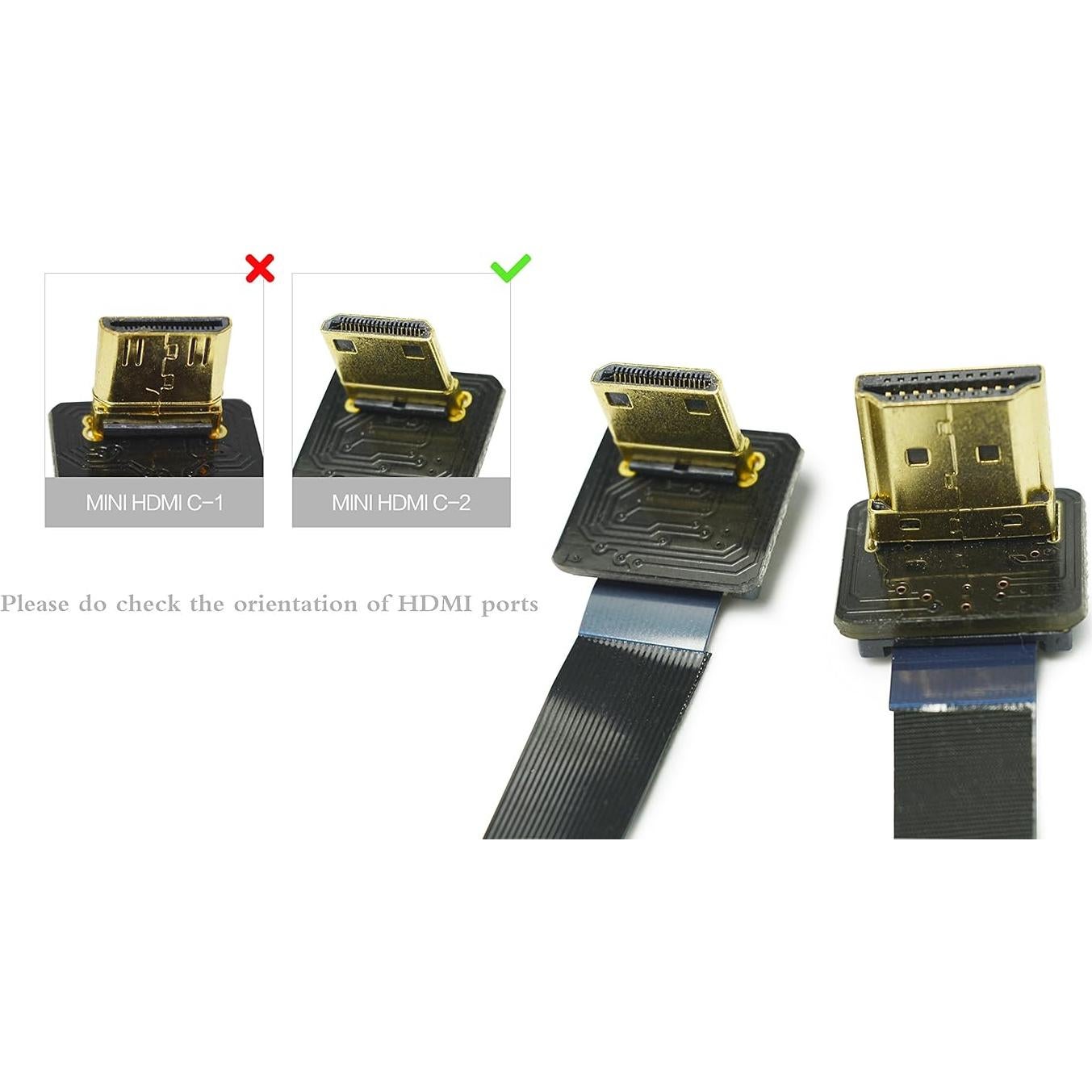 Cable HDMI Mini 90 Grados a Estándar 50cm Permanente