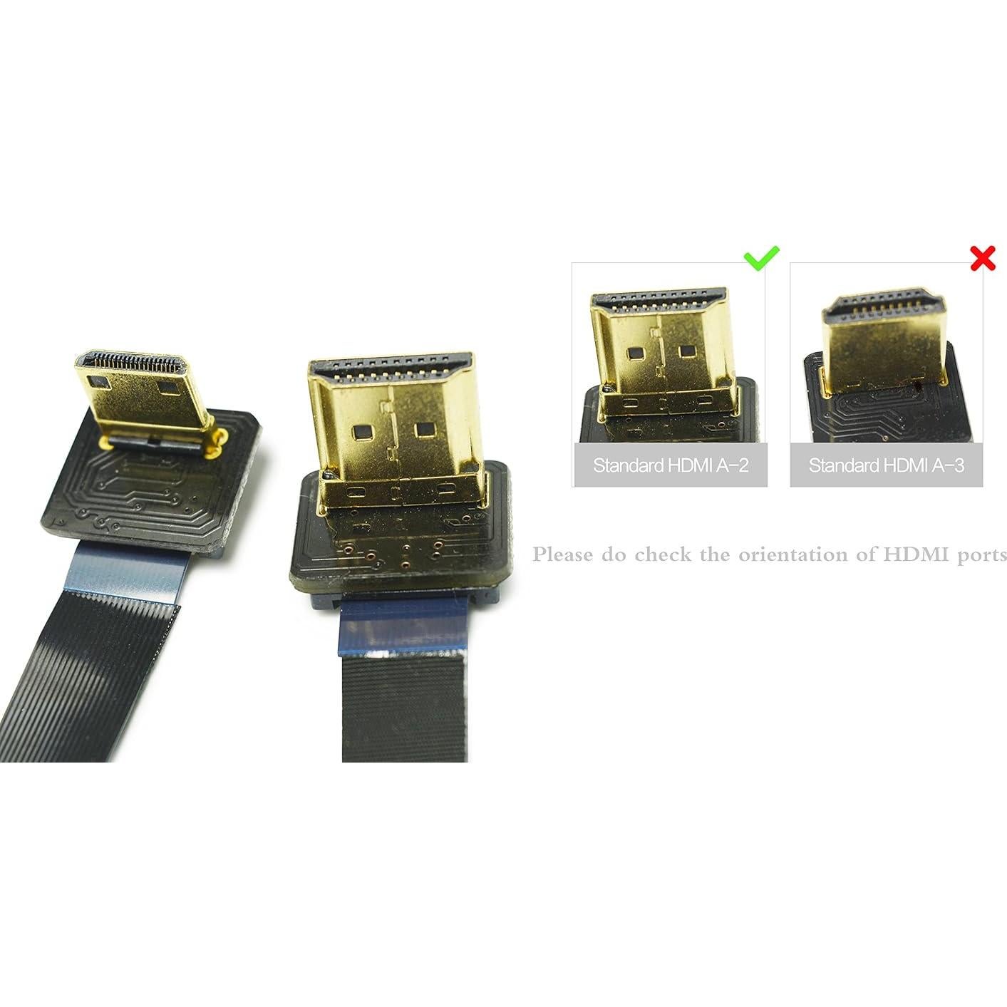 Cable HDMI Mini 90 Grados a Estándar 50cm Permanente