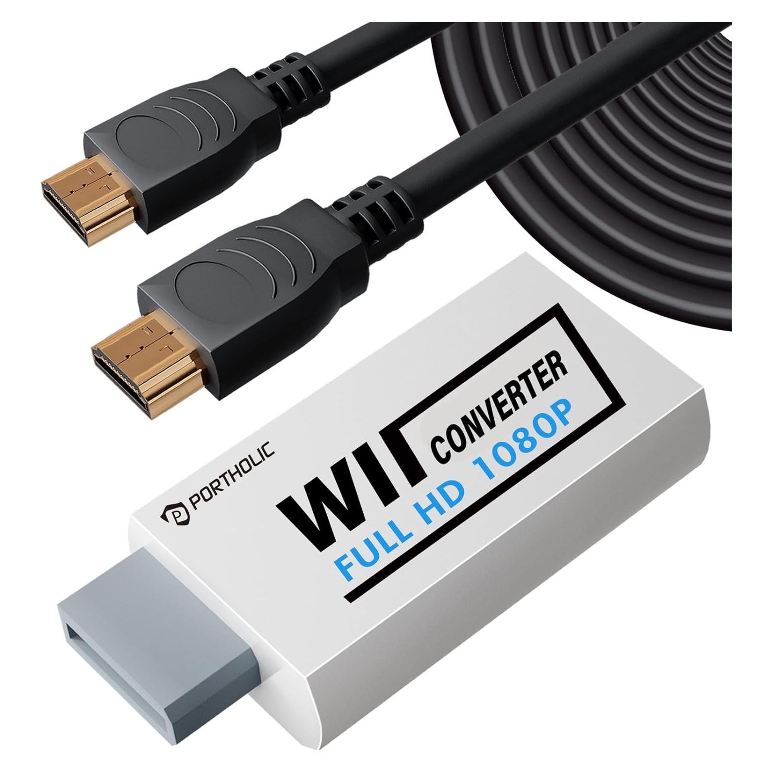 Adaptador Wii a HDMI PORTHOLIC 1080P con jack 3.5mm