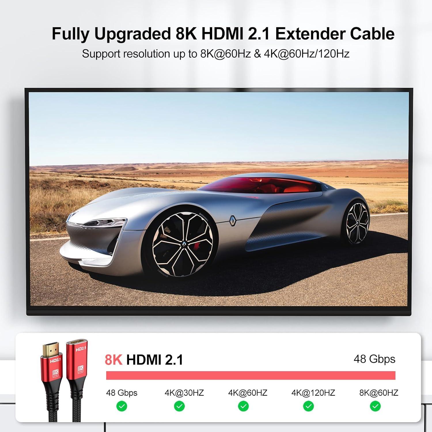 Cable de Extensión HDMI 8K 1.83M UVOOI 48Gbps 3D HDR