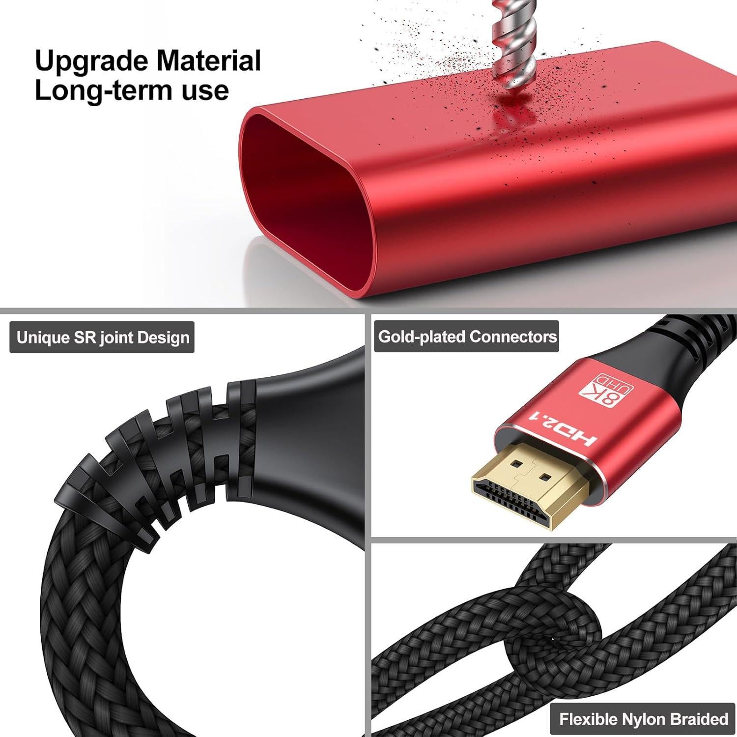 Cable de Extensión HDMI 8K 1.83M UVOOI 48Gbps 3D HDR