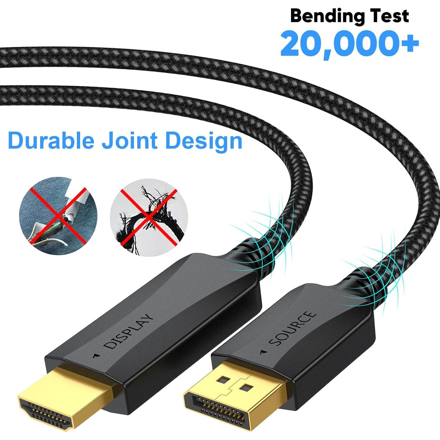 Cable DisplayPort a HDMI 4K 0.46m XiAyriky Adaptador Corto