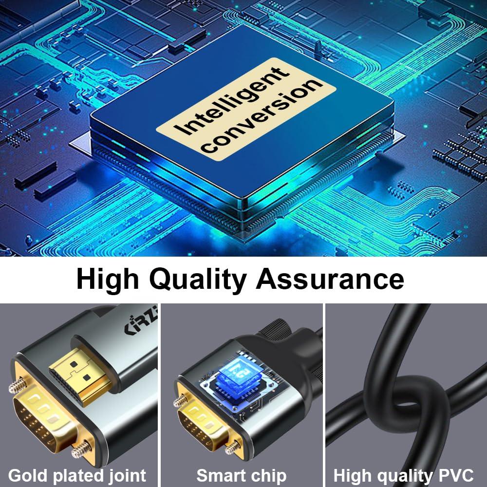 Cable HDMI a VGA Kirzi 1.52m Unidireccional Alta Calidad