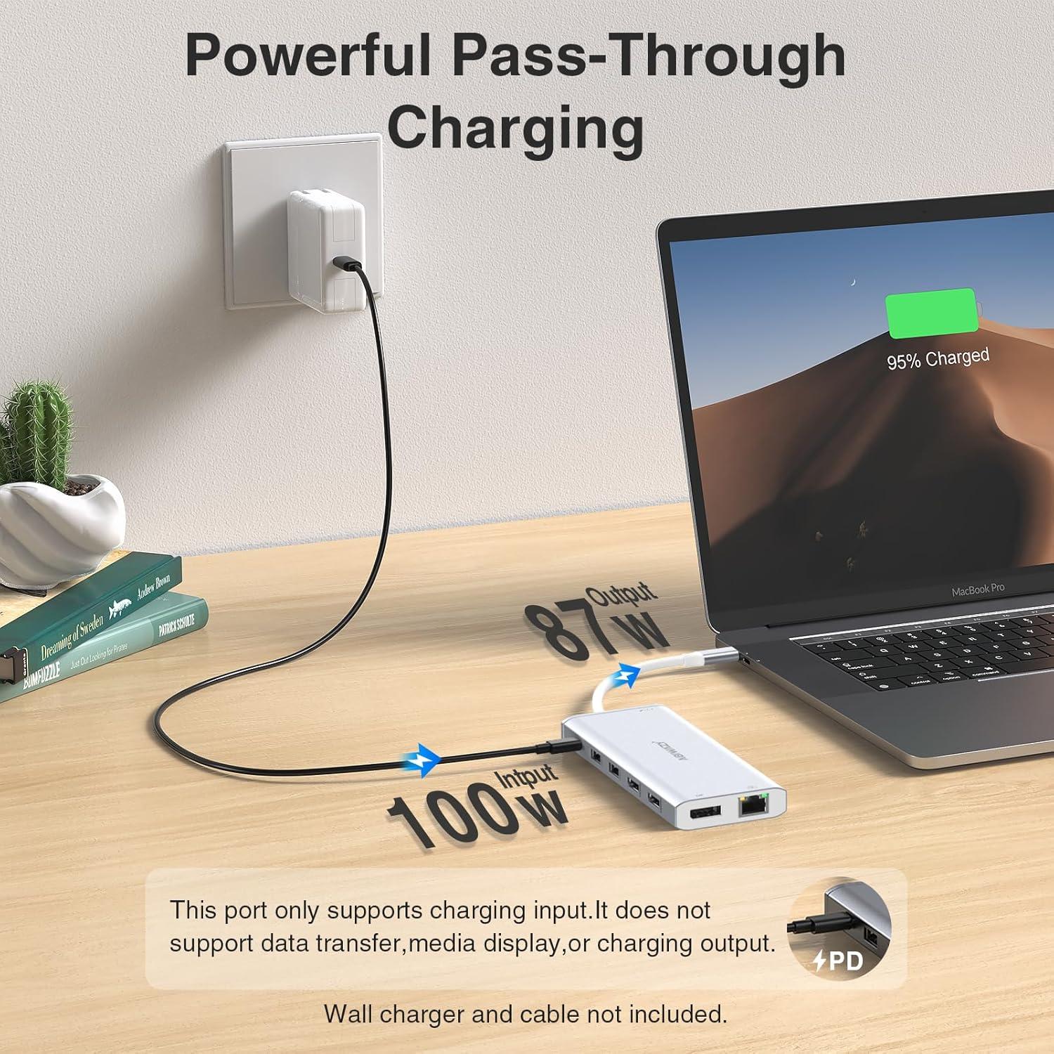 Estación de Acoplamiento USB-C 14 en 1 ABIWAZY Plata