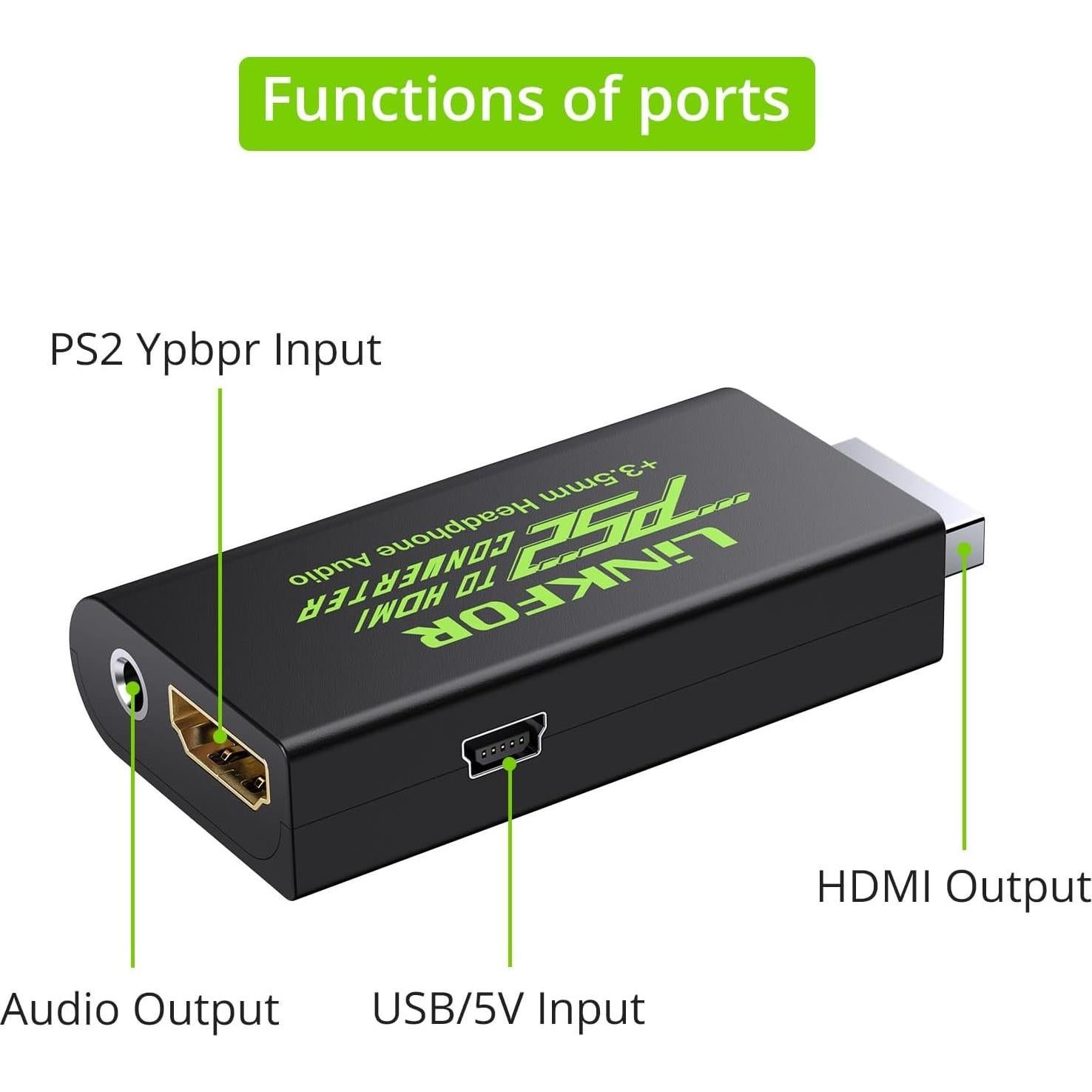 Convertidor HDMI para PS2 LiNKFOR - Audio y Video Digital