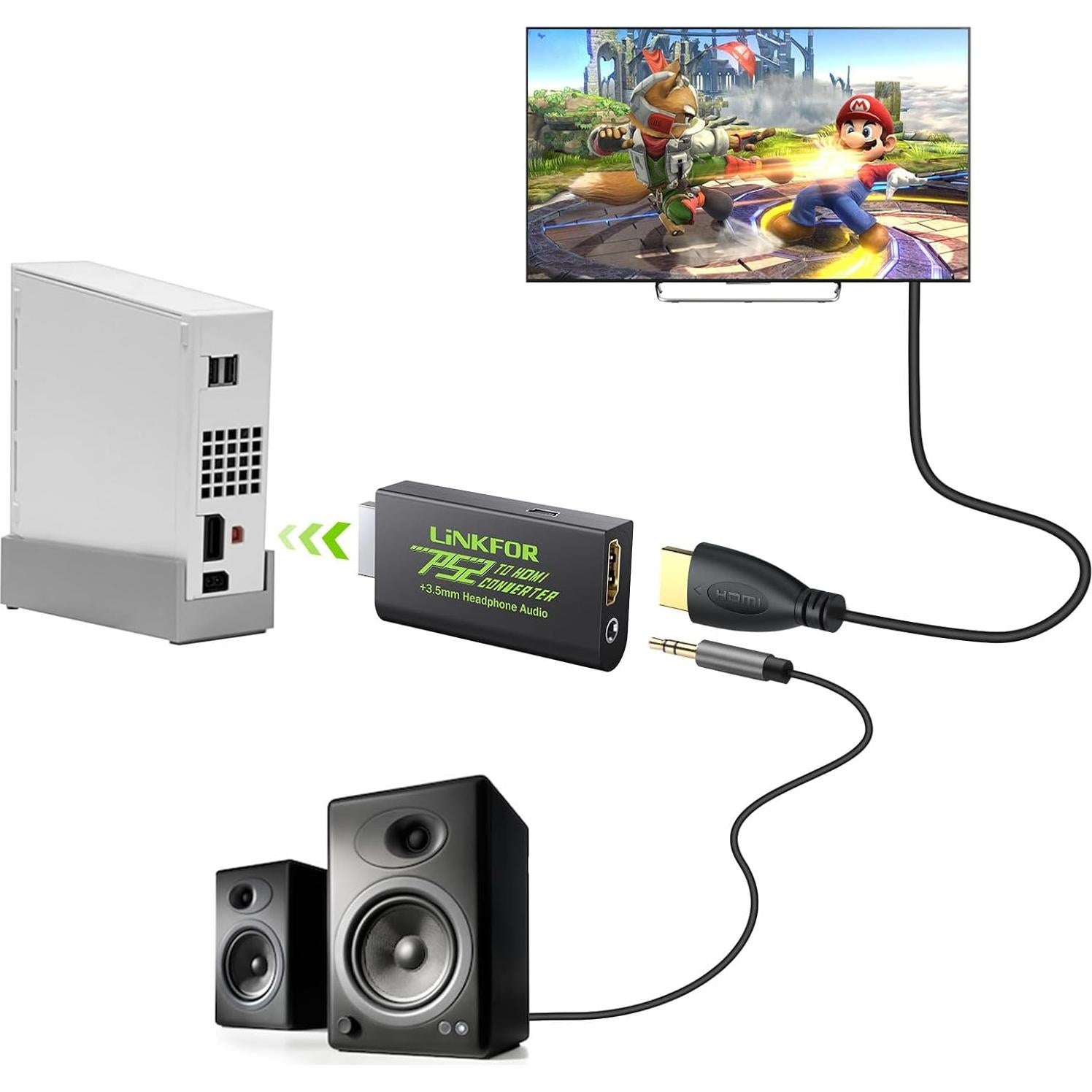 Convertidor HDMI para PS2 LiNKFOR - Audio y Video Digital