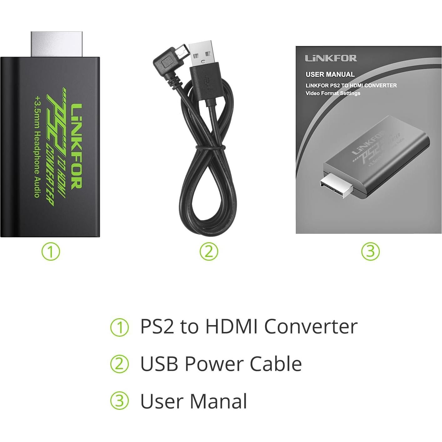 Convertidor HDMI para PS2 LiNKFOR - Audio y Video Digital