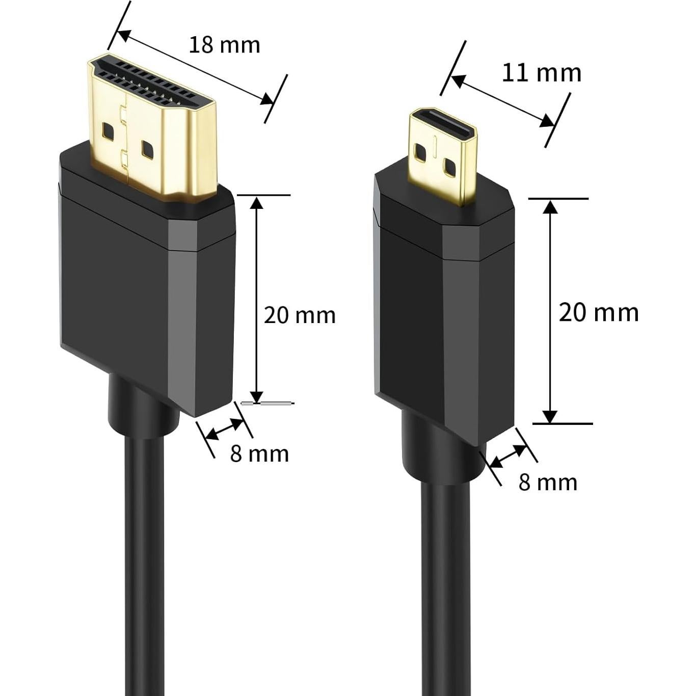 Cable Micro HDMI a HDMI 2.1 8K 3M Fujiaxun Ultra Alta Velocidad