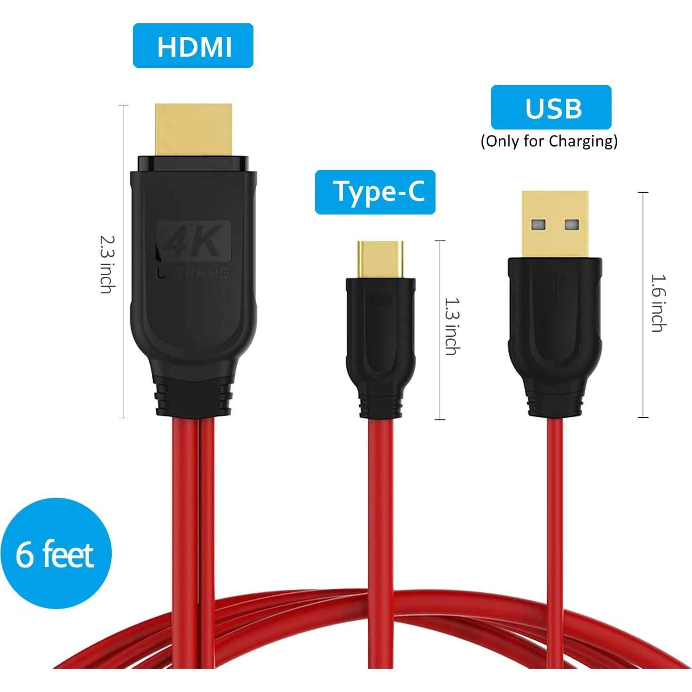 Adaptador Kkf USB Tipo C a HDMI 4K Aluminio Portátil