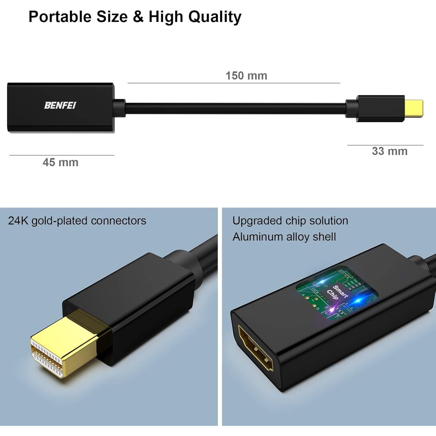 Adaptador Mini DisplayPort a HDMI BENFEI 1080p 1 PACK