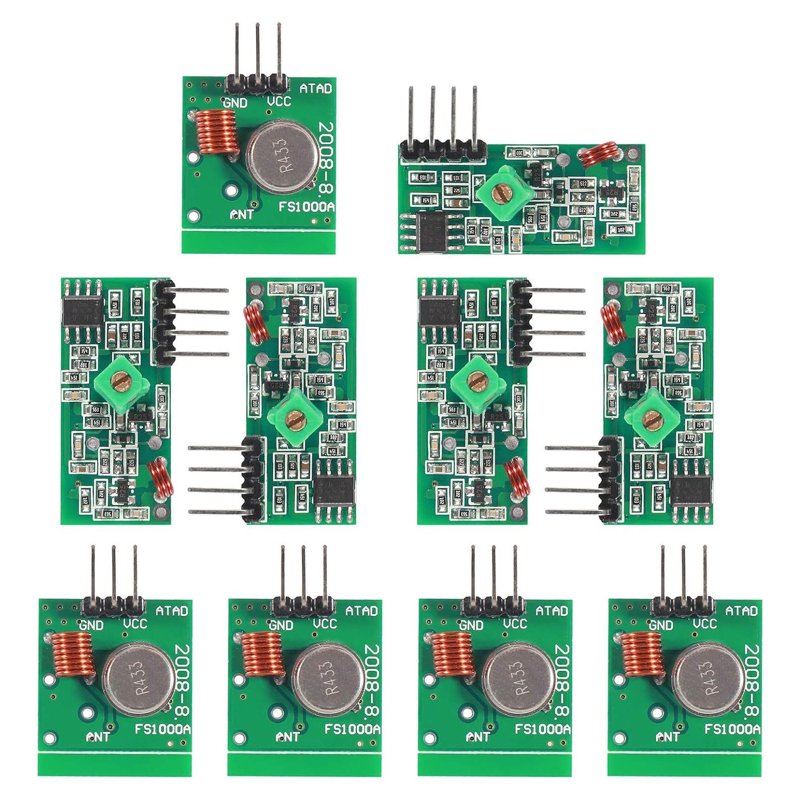 Kit 5 Pcs Módulos Transmisor y Receptor Inalámbrico 433MHz Atnsinc