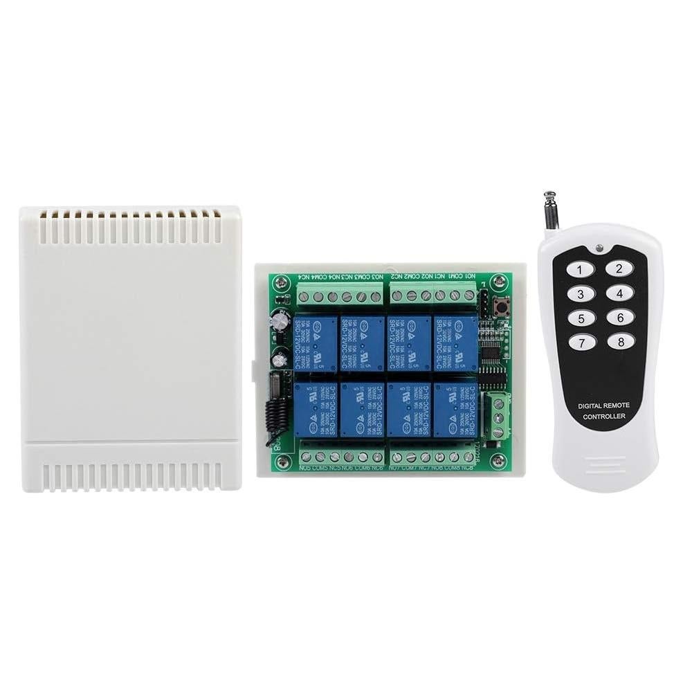 Módulo Receptor de Relé 12V Serounder 8 Canales RF 433MHz
